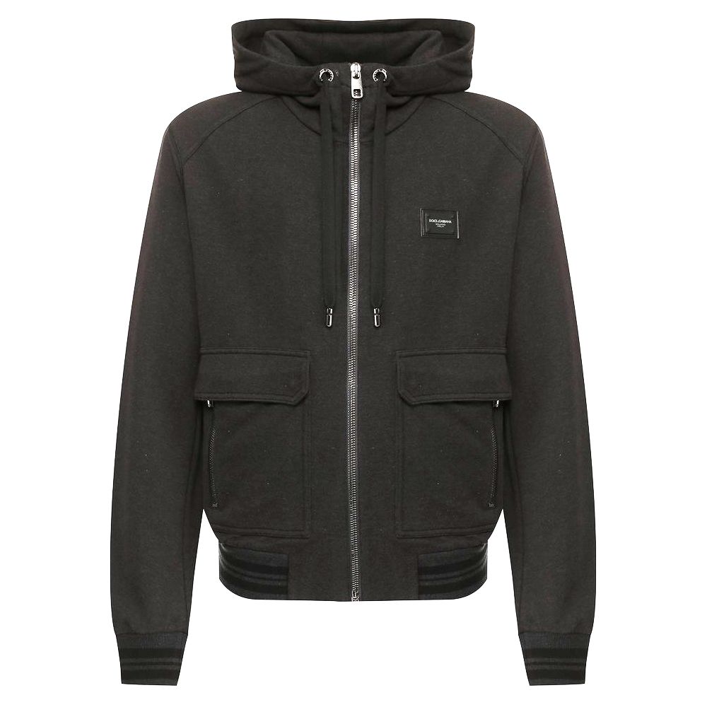 Dolce & Gabbana Grauer Baumwollpullover für Männer