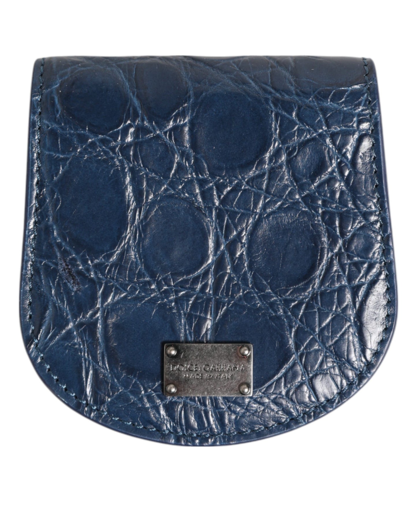 Dolce & Gabbana Blaue exotische Haut Münze Kondom Fall Halter Tasche Brieftasche