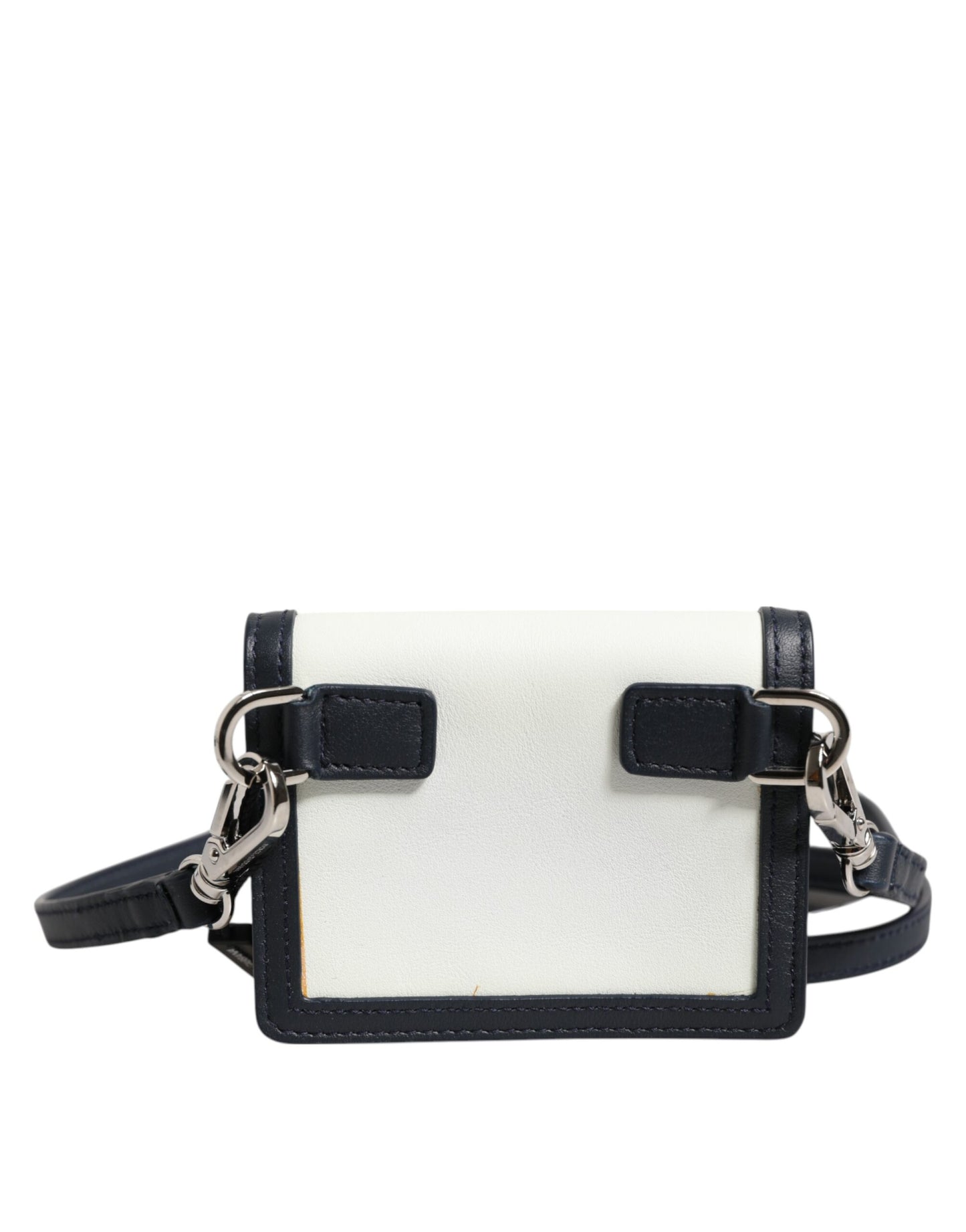Dolce & Gabbana Beige Schwarz Leder Card Holder Crossbody Herren Borse Tasche