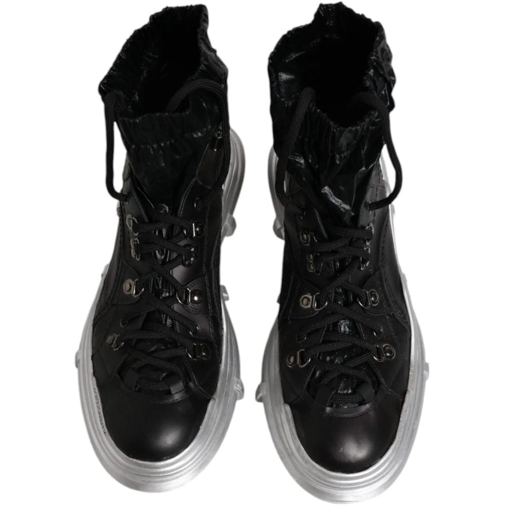 Dolce & Gabbana Schwarzer Nylon-Stiefel