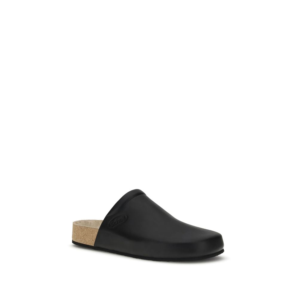 Balenciaga Leder-Pantoletten mit Kork-Innensohle