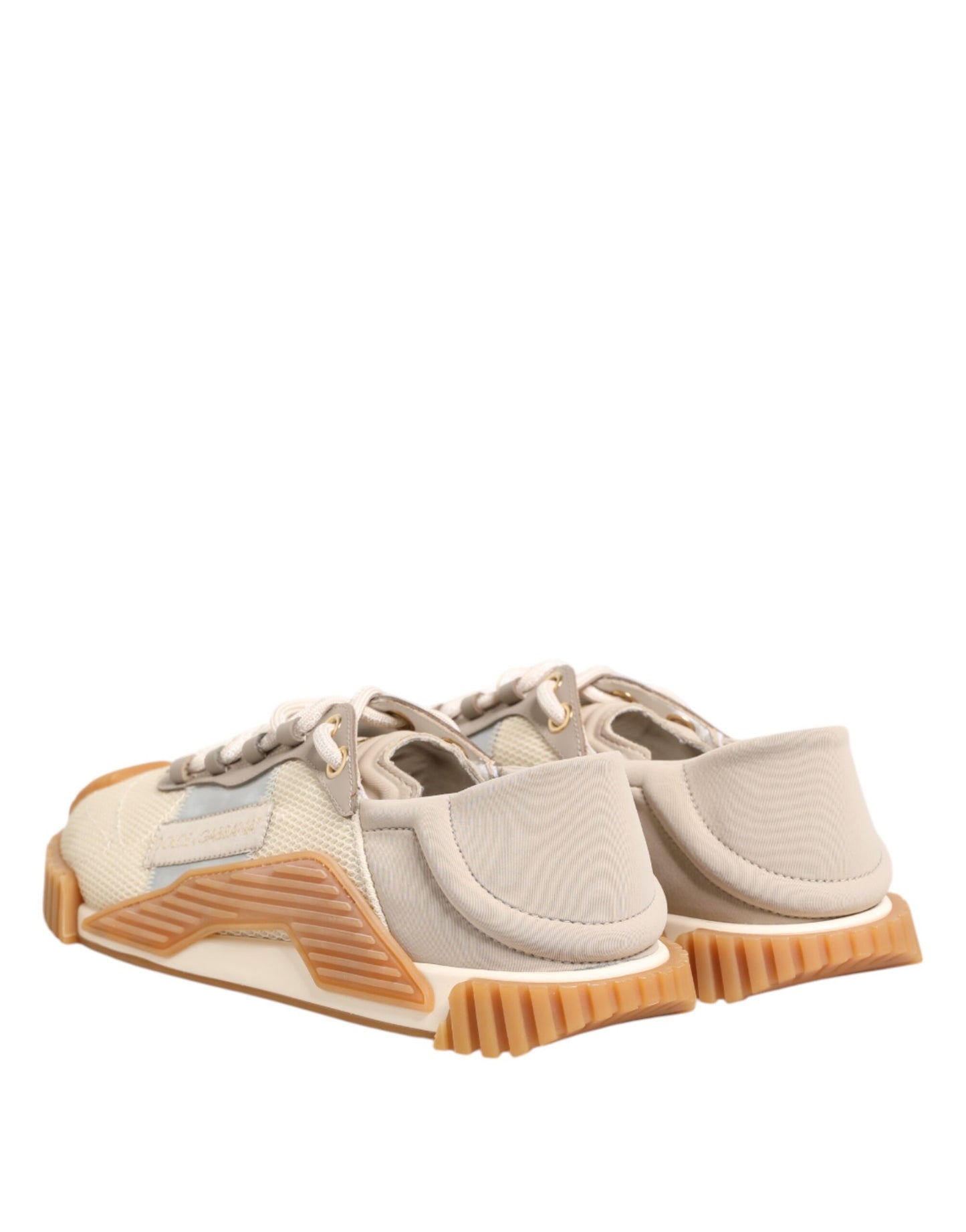 Dolce & Gabbana Beige Lace Up Low Top NS1 Männer Turnschuhe Schuhe