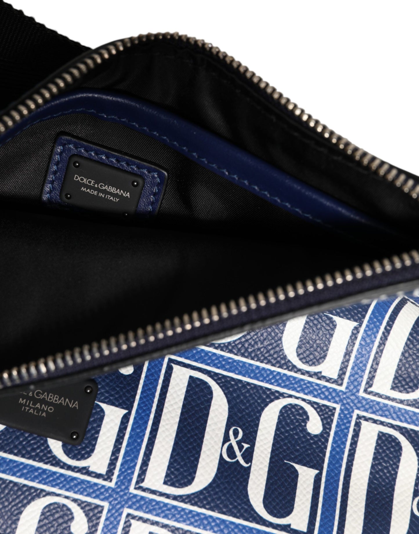 Dolce & Gabbana Blau Weiß Leder D&