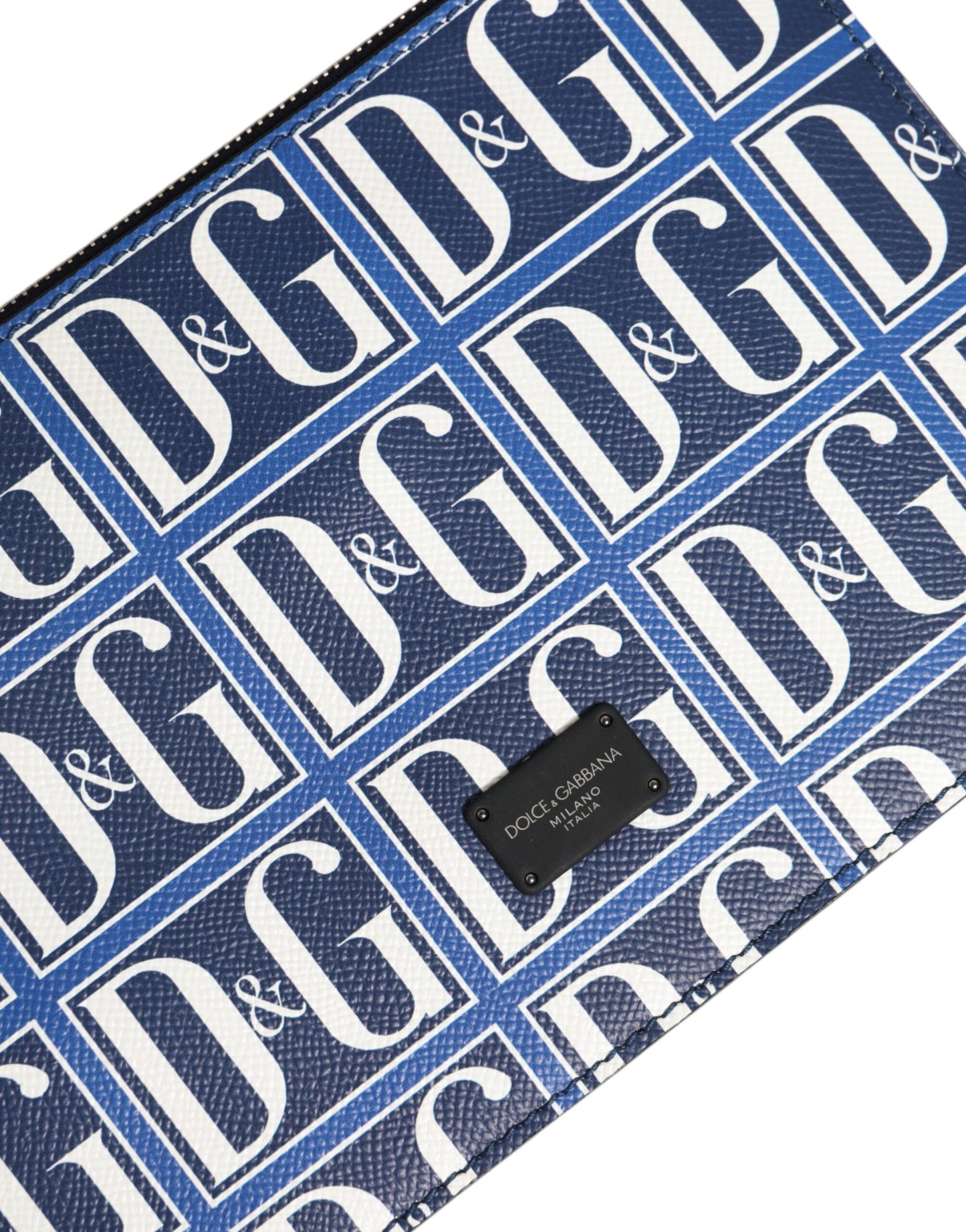 Dolce & Gabbana Blau Weiß Leder D&
