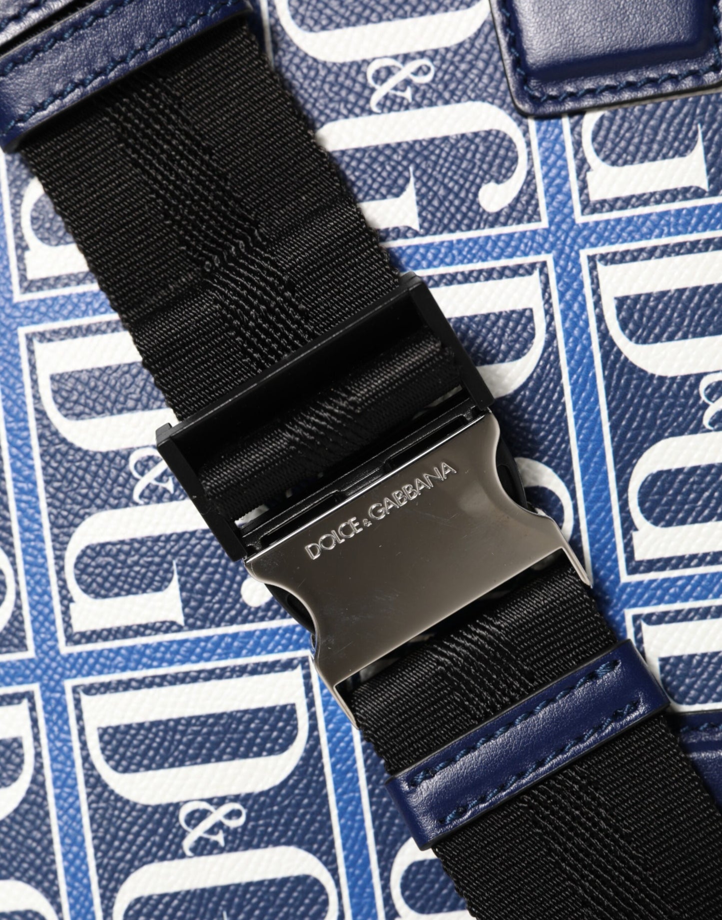 Dolce & Gabbana Blau Weiß Leder D&