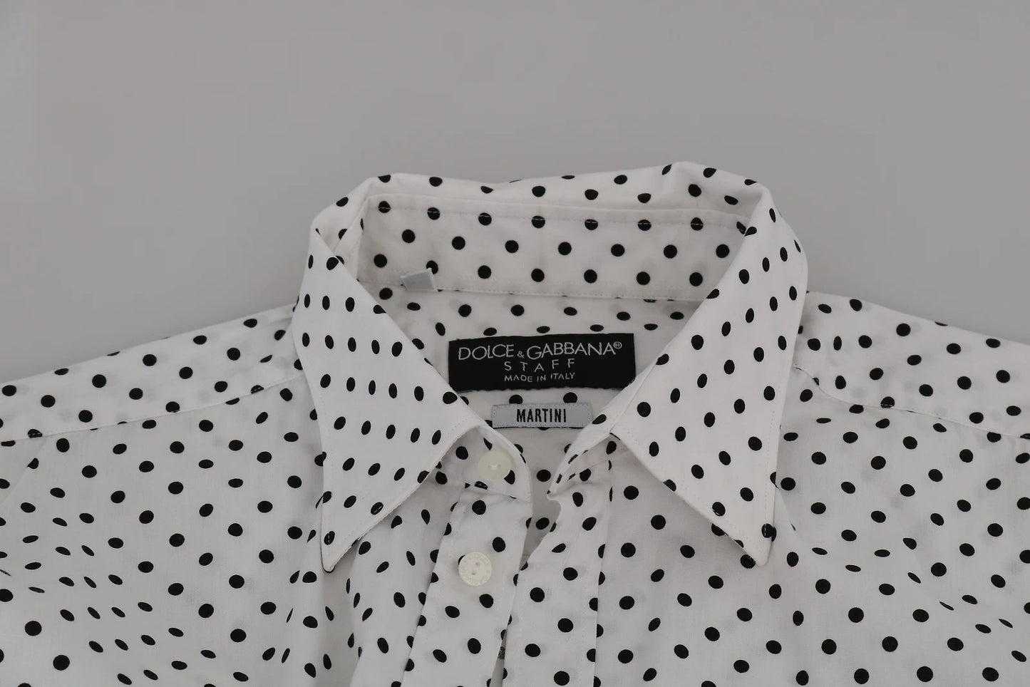 Dolce & Gabbana Weißes gepunktetes Kleid Formelles MARTINI Hemd