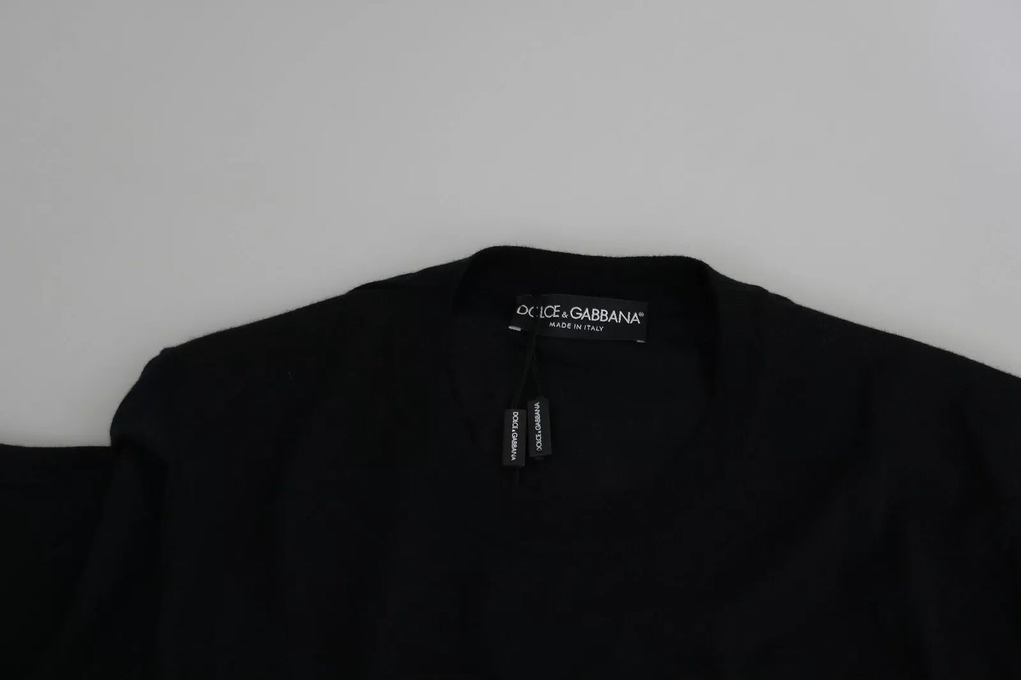 Dolce & Gabbana Schwarzer Pullover aus Kaschmir mit Rundhalsausschnitt