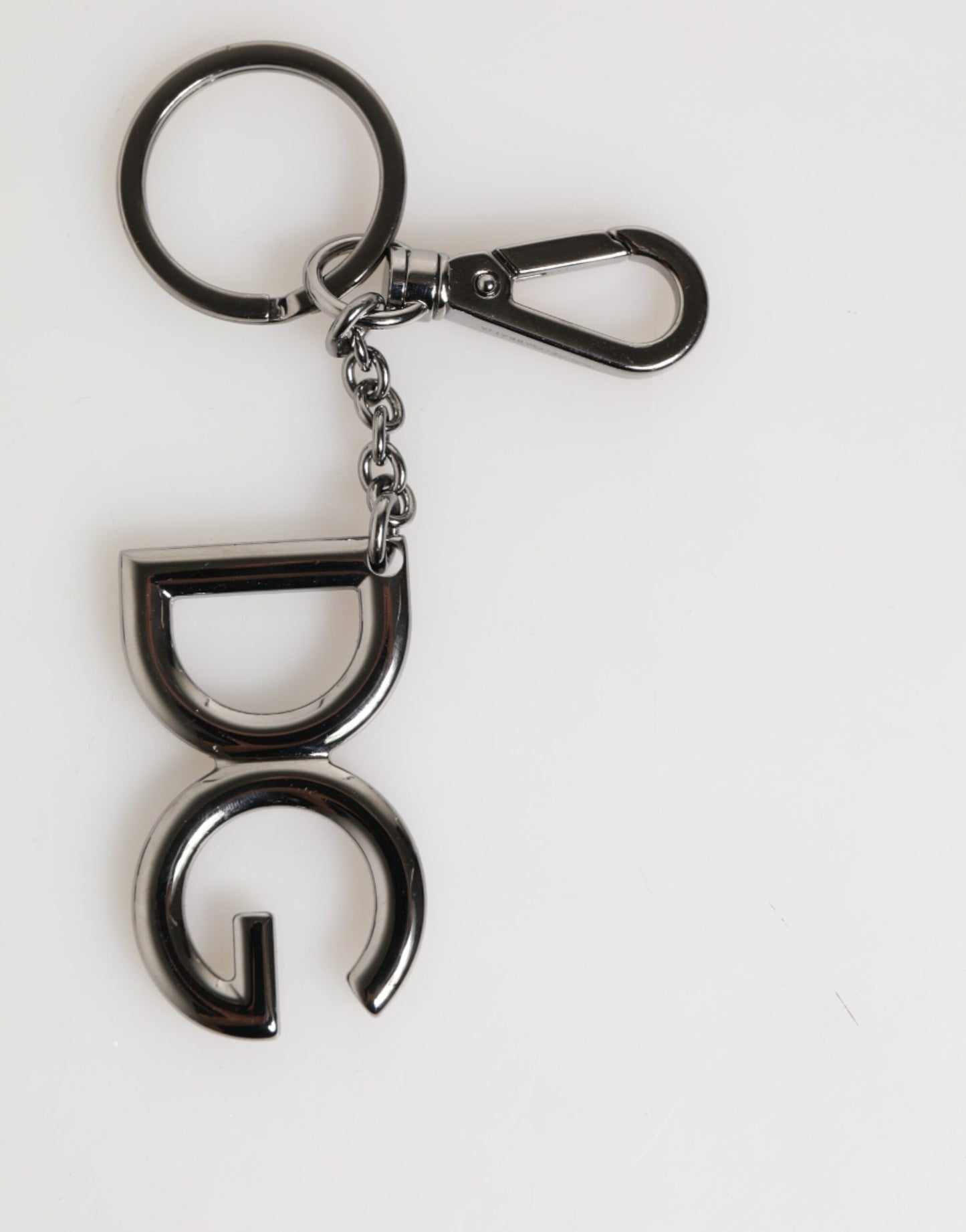 Dolce & Gabbana Silber Messing DG Logo Metall Schlüsselanhänger Halter Männer Schlüsselring
