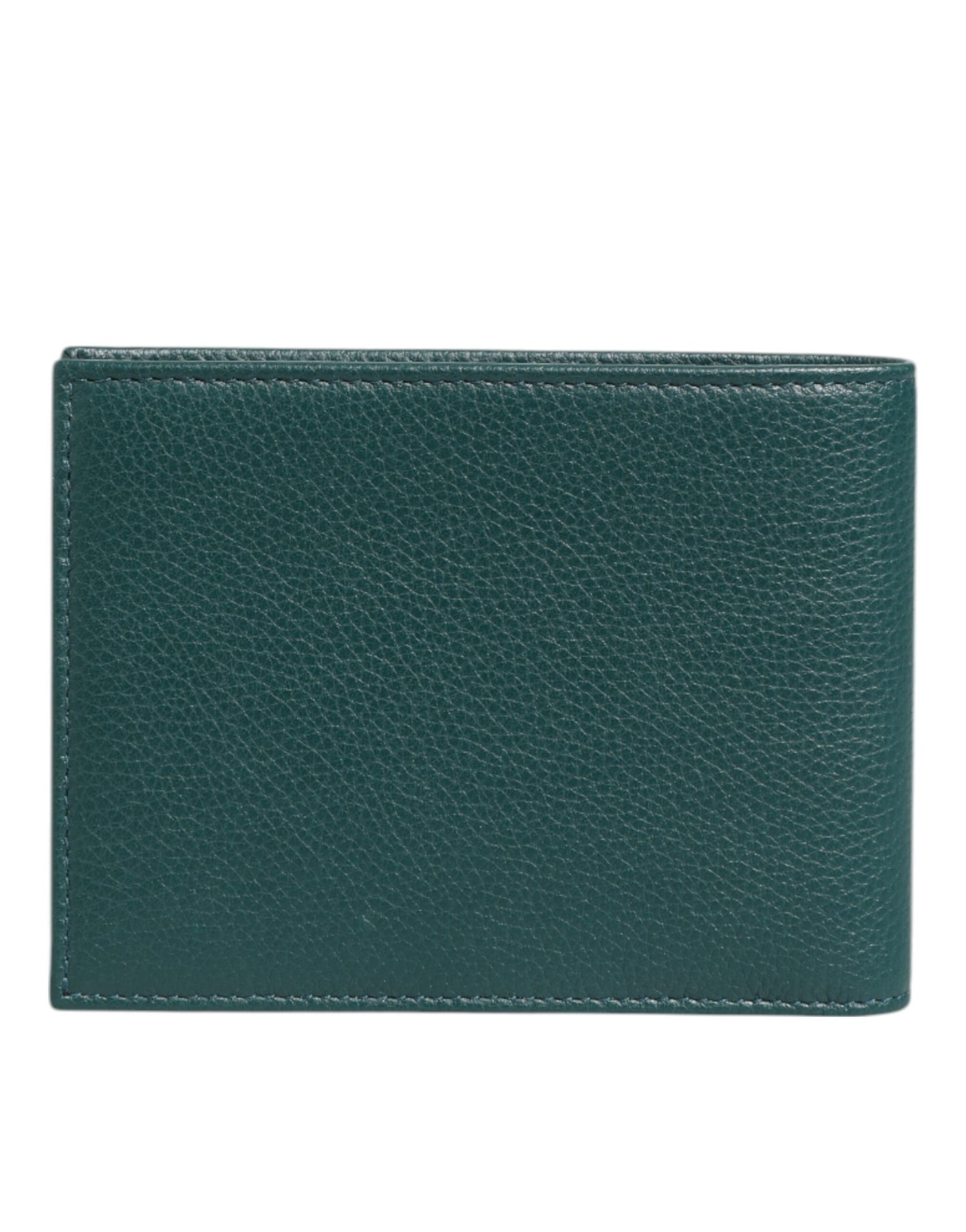 Dolce & Gabbana Grünes Leder DG Logo Plaque Bifold Card Holder Wallet