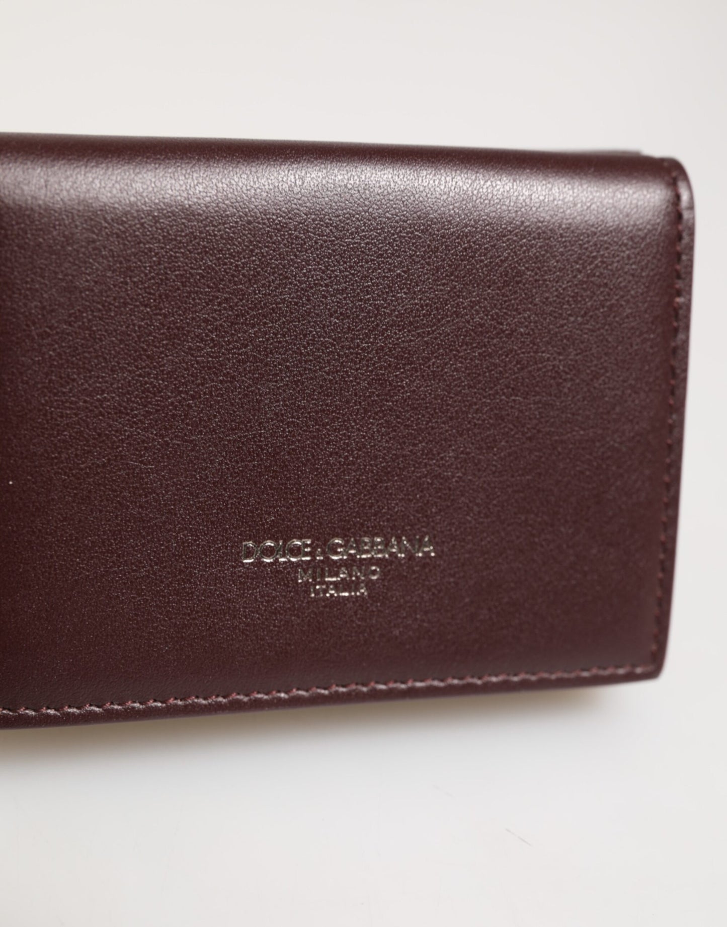 Dolce & Gabbana Leder mit Logo-Prägung Trifold Herren Karteninhaber Dunkelbraun