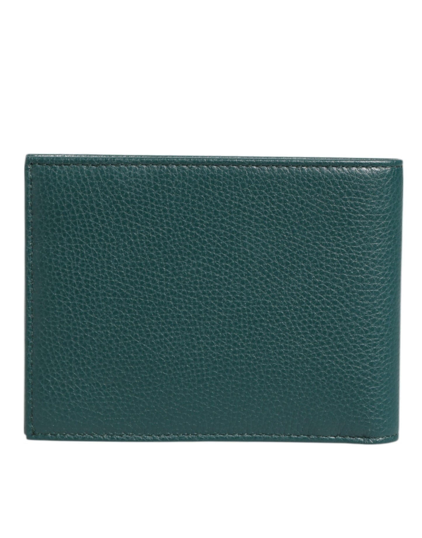 Dolce & Gabbana Grünes Leder DG Logo Plaque Bifold Herren Kartenhalter Geldbörse