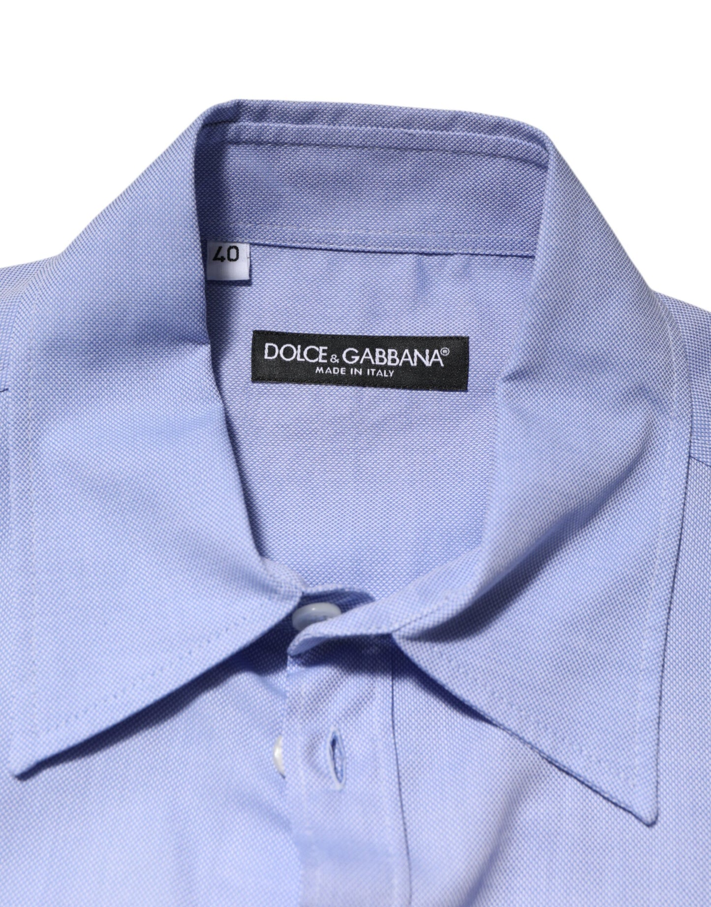 Dolce & Gabbana Hellblaues Baumwoll-Teddybär-Langarmhemd