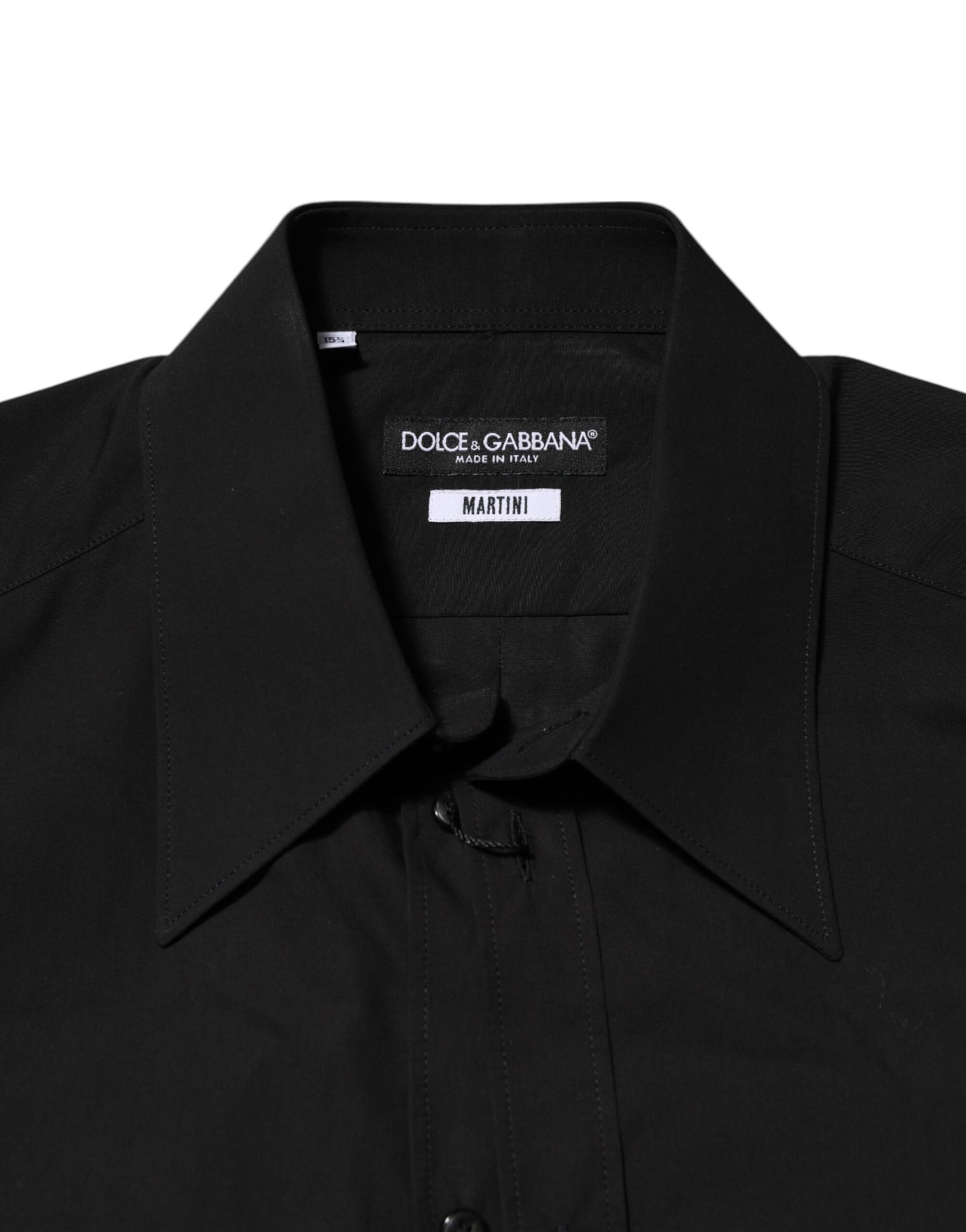 Dolce & Gabbana Schwarz MARTINI Slim Fit Kleid Formales Herrenhemd