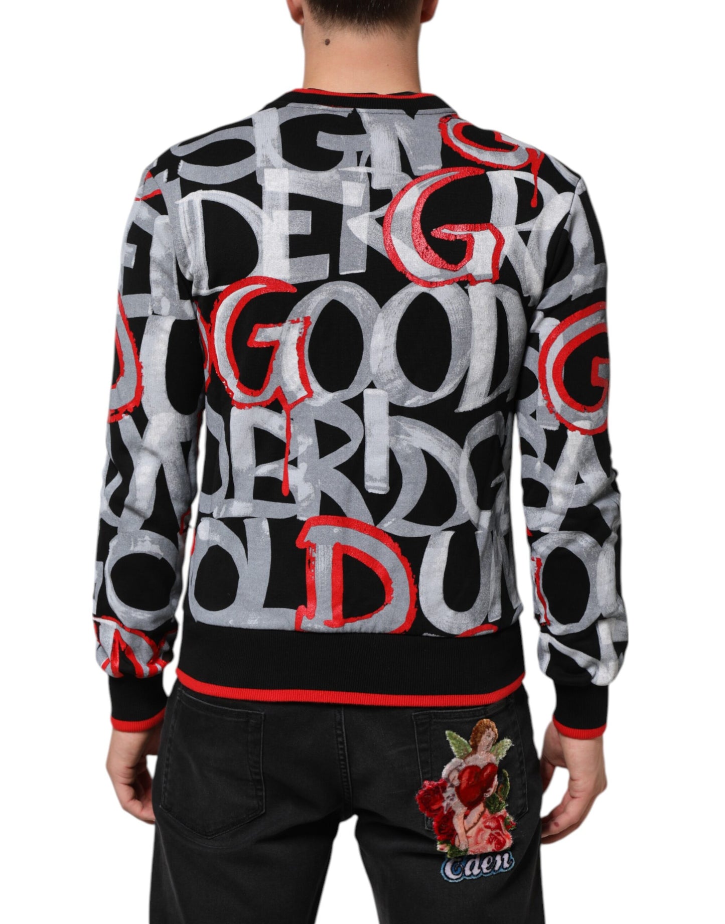 Dolce & Gabbana Multicolor Logo Monogramm Rundhalspullover