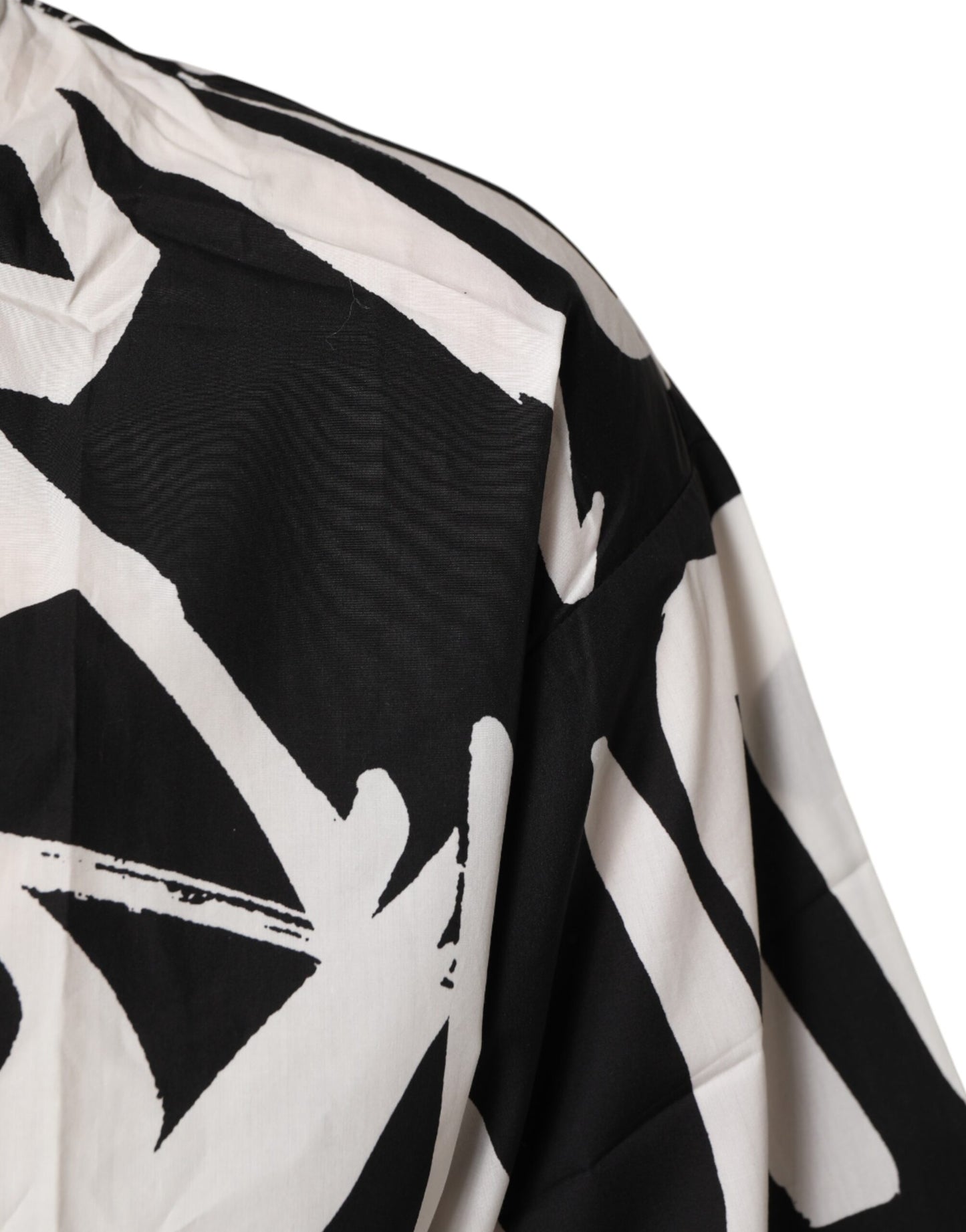 Dolce & Gabbana Schwarz-Weißes Graffiti-T-Shirt aus Baumwolle in Übergröße