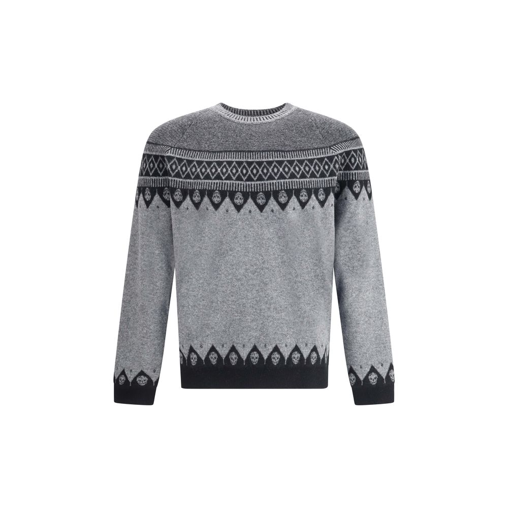 Alexander McQueen Jacquardmuster mit Totenköpfen Pullover