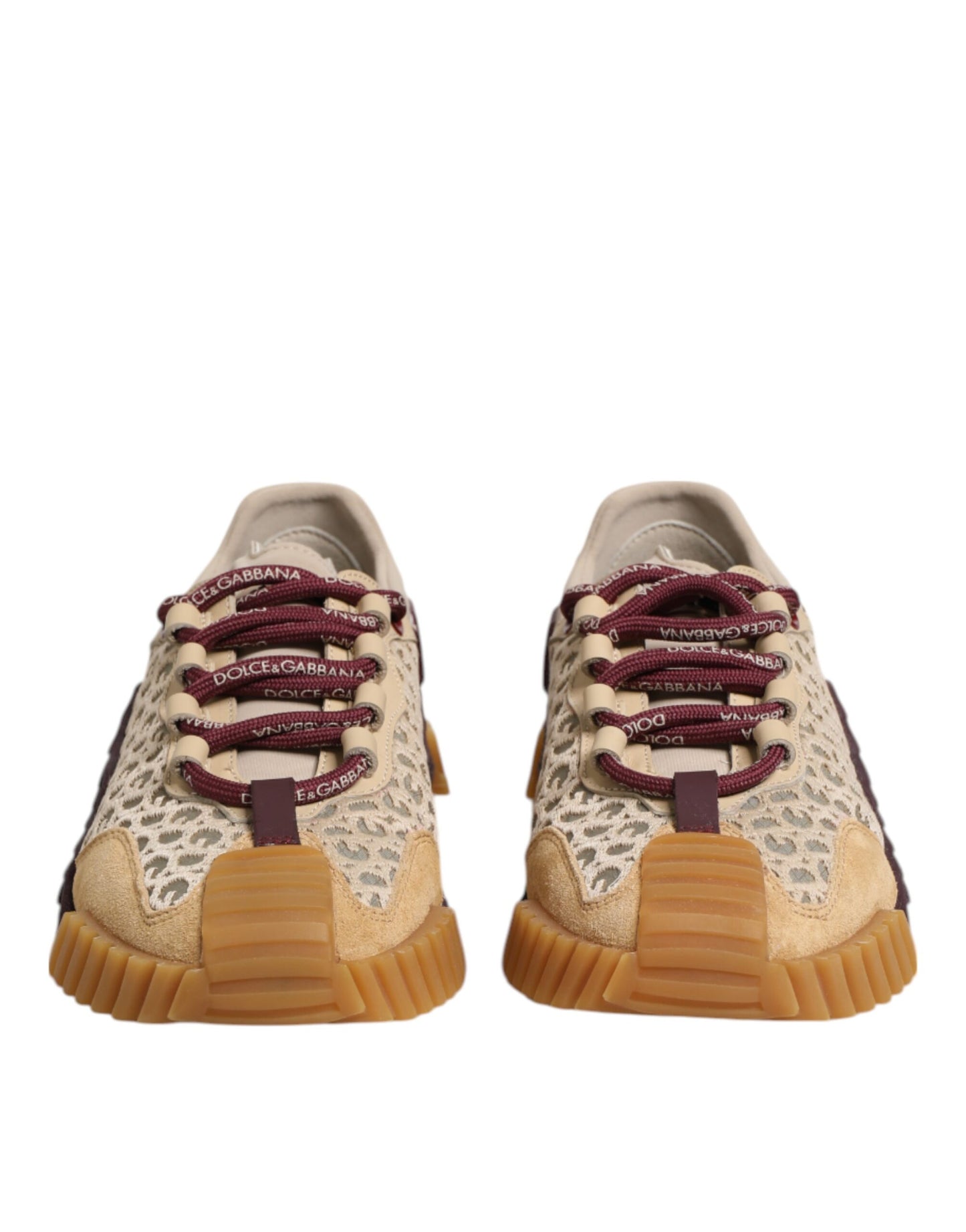 Dolce & Gabbana Beige Neopren DG Logo NS1 Lace Sneakers Schuhe