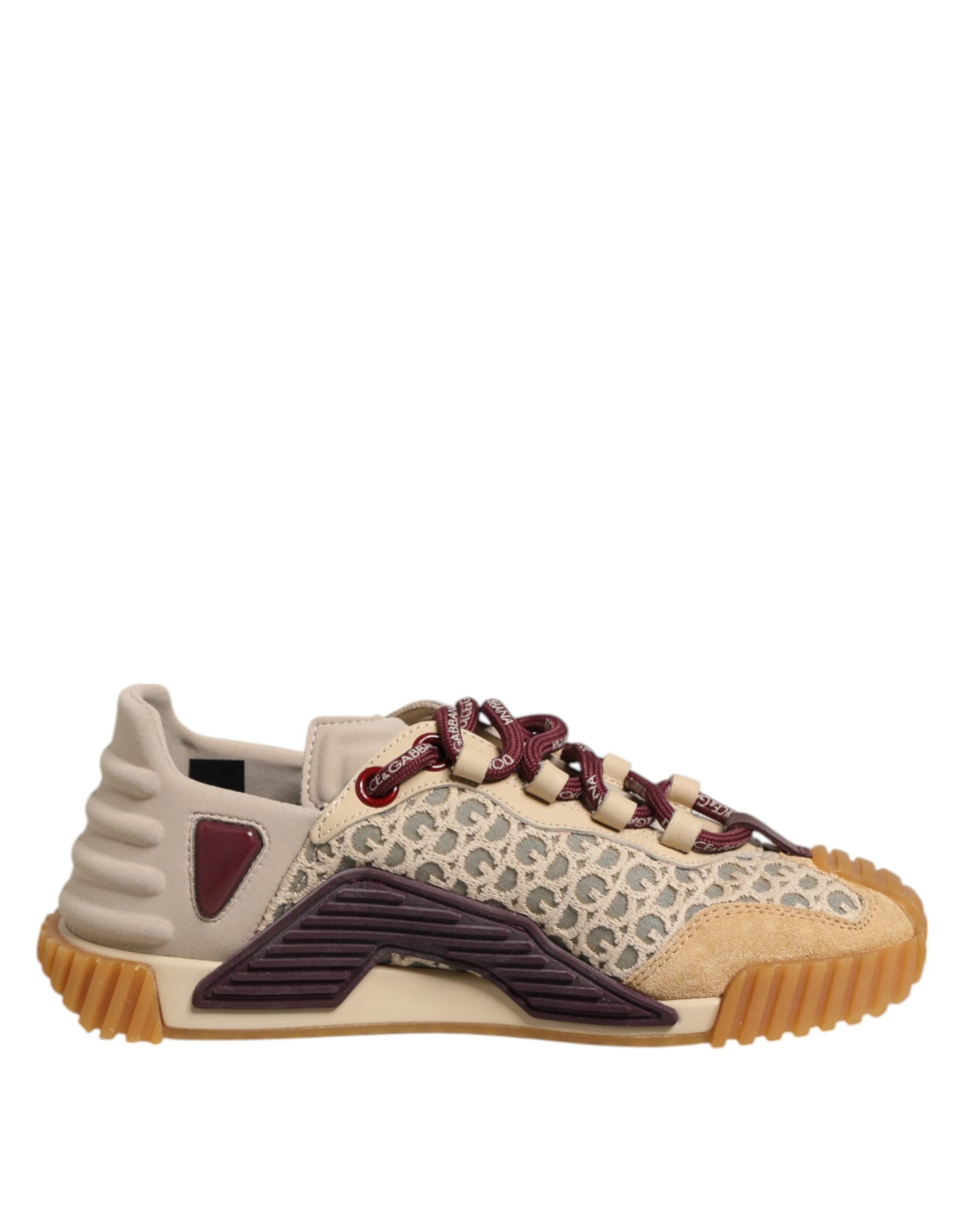 Dolce & Gabbana Beige Neopren DG Logo NS1 Lace Sneakers Schuhe