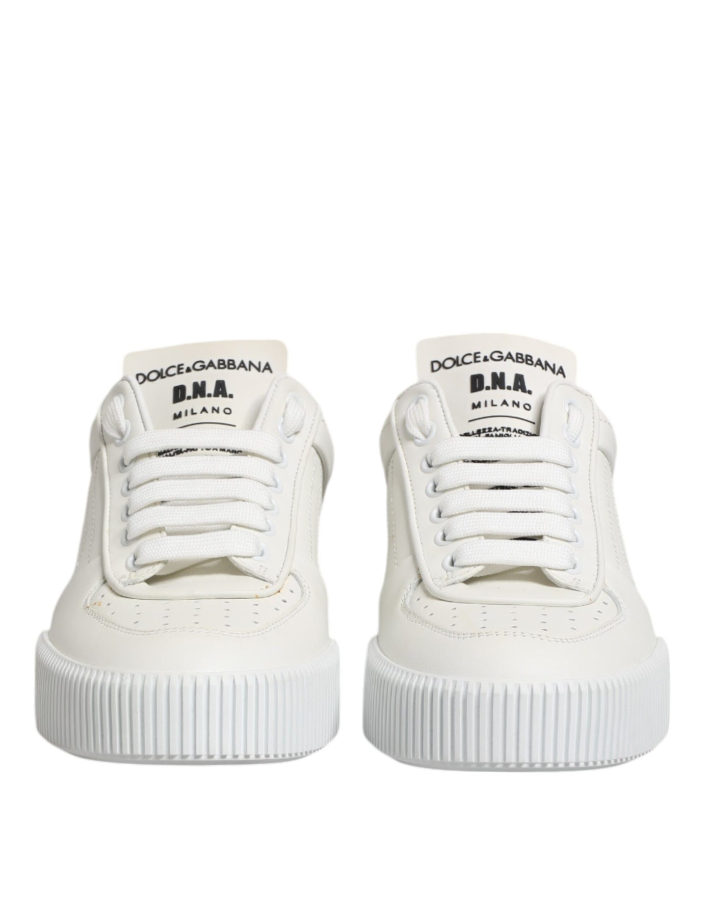 Dolce & Gabbana Weiß Miami Leder Low Top Turnschuhe Schuhe