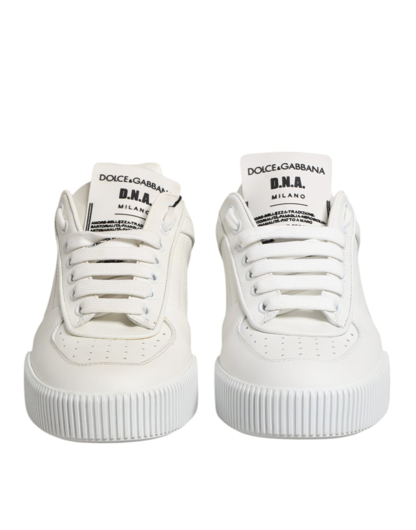 Dolce & Gabbana Weiß Miami Leder Low Top Turnschuhe Schuhe