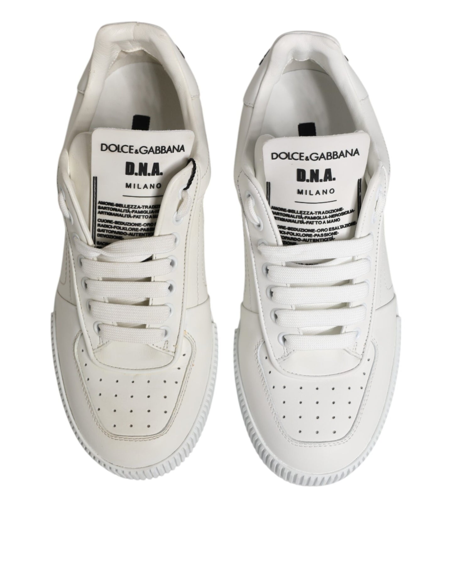 Dolce & Gabbana Weiß Miami Leder Low Top Turnschuhe Schuhe