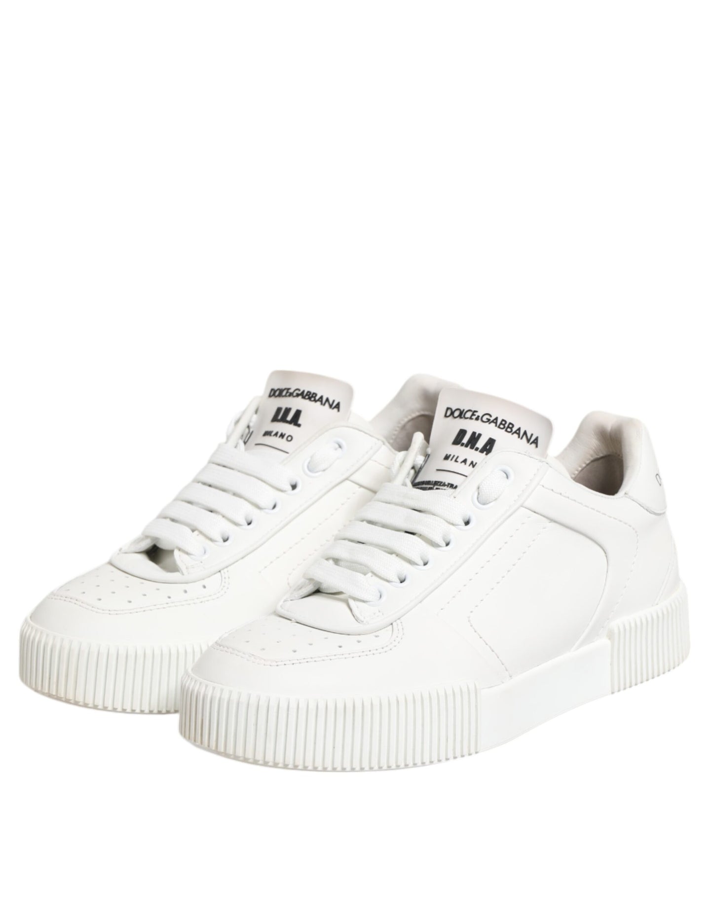 Dolce & Gabbana Weiß Miami Leder Low Top Turnschuhe Schuhe