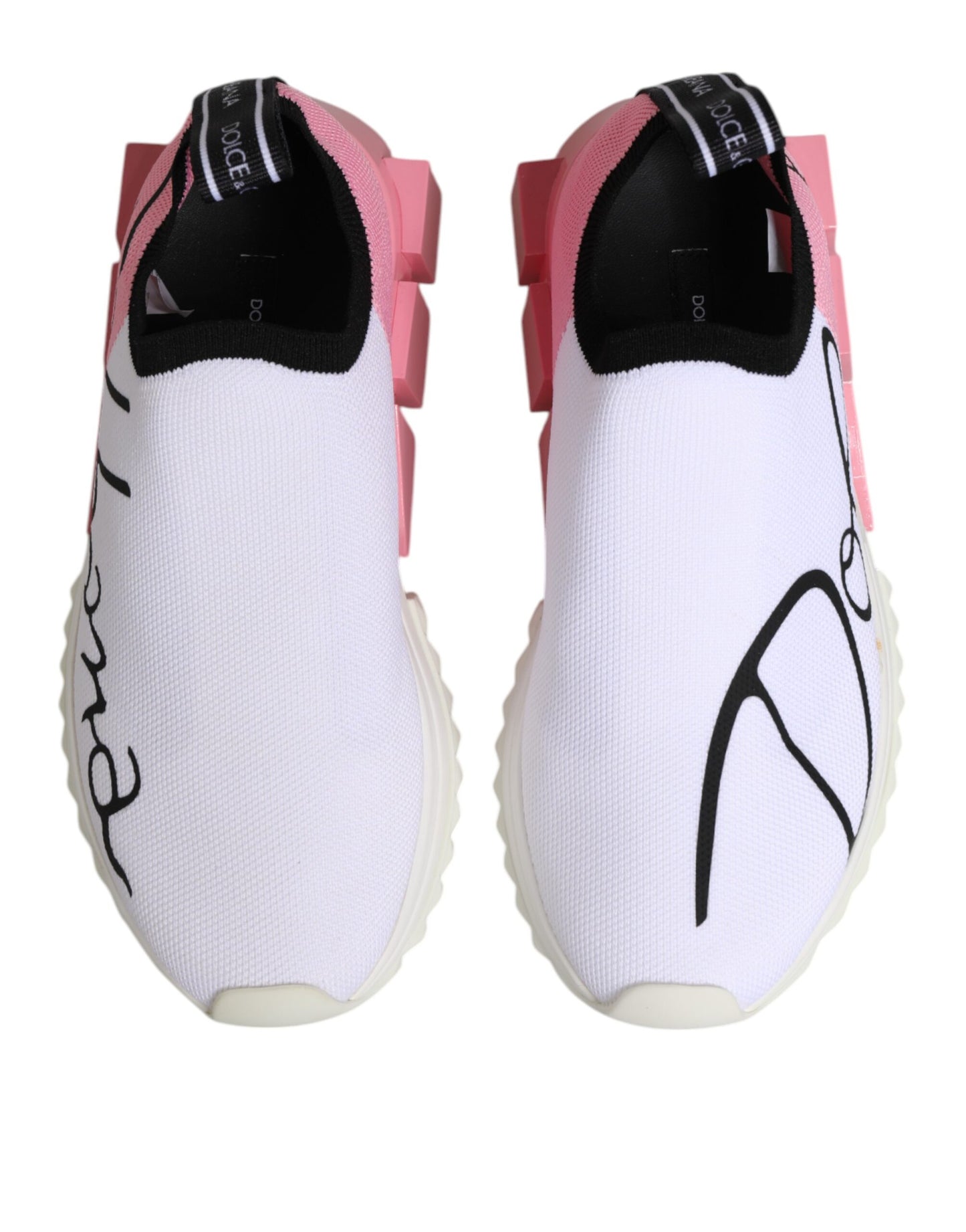 Dolce & Gabbana Weiß Rosa Low Top Sorrento Turnschuhe Schuhe
