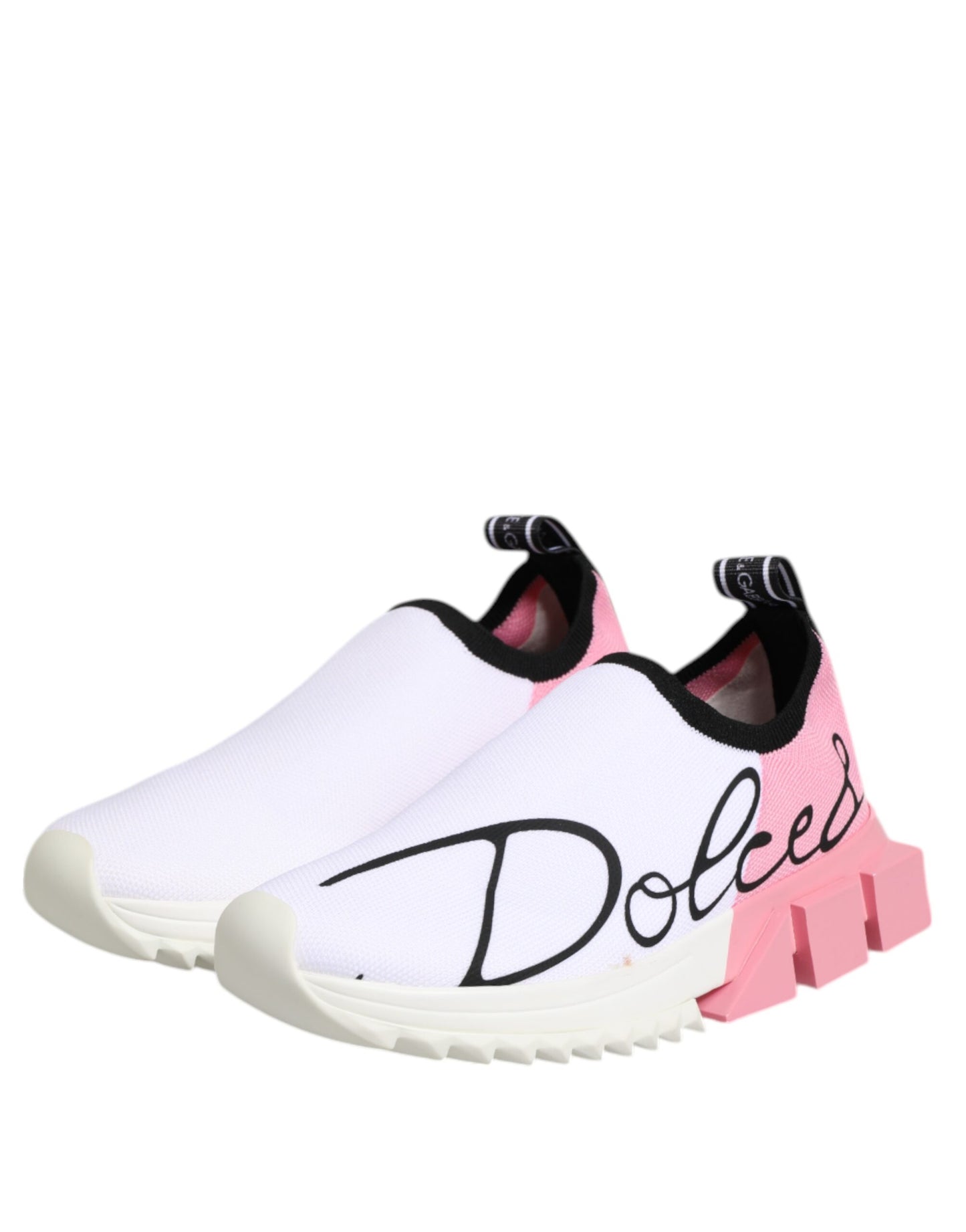 Dolce & Gabbana Weiß Rosa Low Top Sorrento Turnschuhe Schuhe