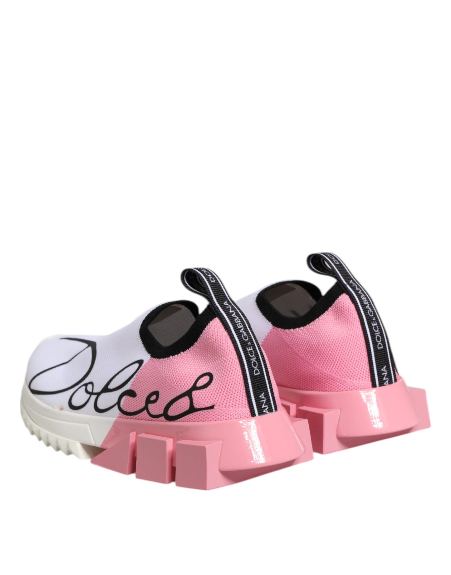 Dolce & Gabbana Weiß Rosa Low Top Sorrento Turnschuhe Schuhe