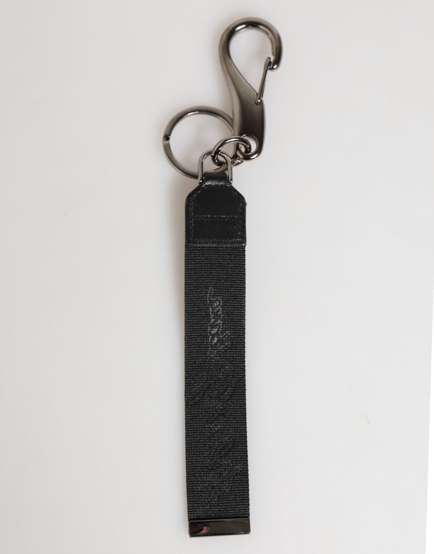 Dolce & Gabbana Schwarz Weiß Polyester DG Logo Silber Herren Schlüsselanhänger Schlüsselanhänger