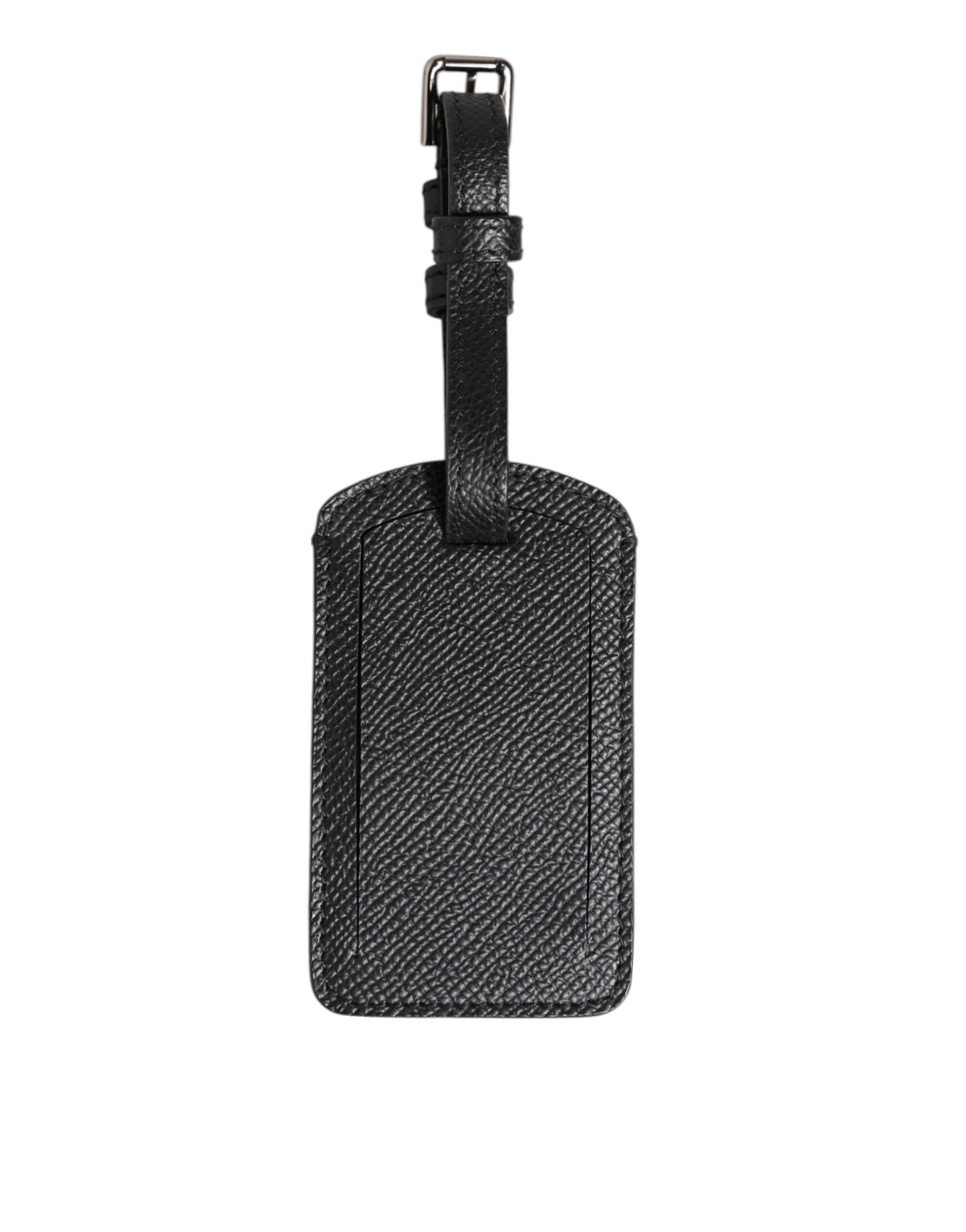 Dolce & Gabbana Schwarzes strukturiertes Leder DG Logo Travel Luggage Tag Schlüsselanhänger