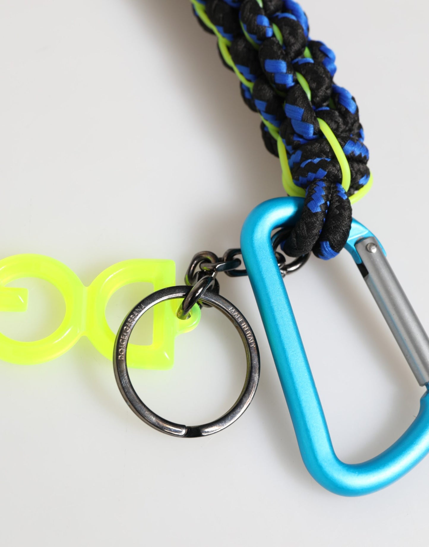 Dolce & Gabbana Multicolor Lederband String DG Logo Schlüsselanhänger Schlüsselring