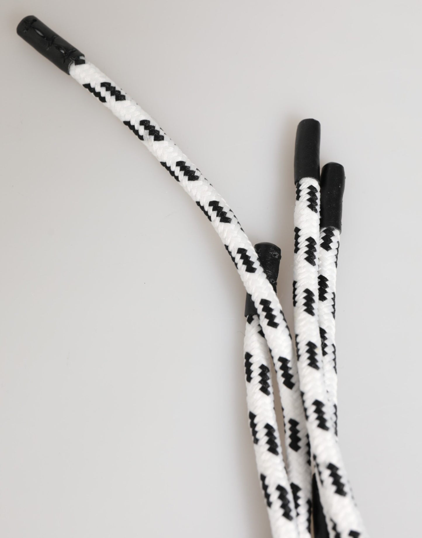 Dolce & Gabbana Schwarzes weißes Polyesterband String DG Logo Schlüsselanhänger Schlüsselbund