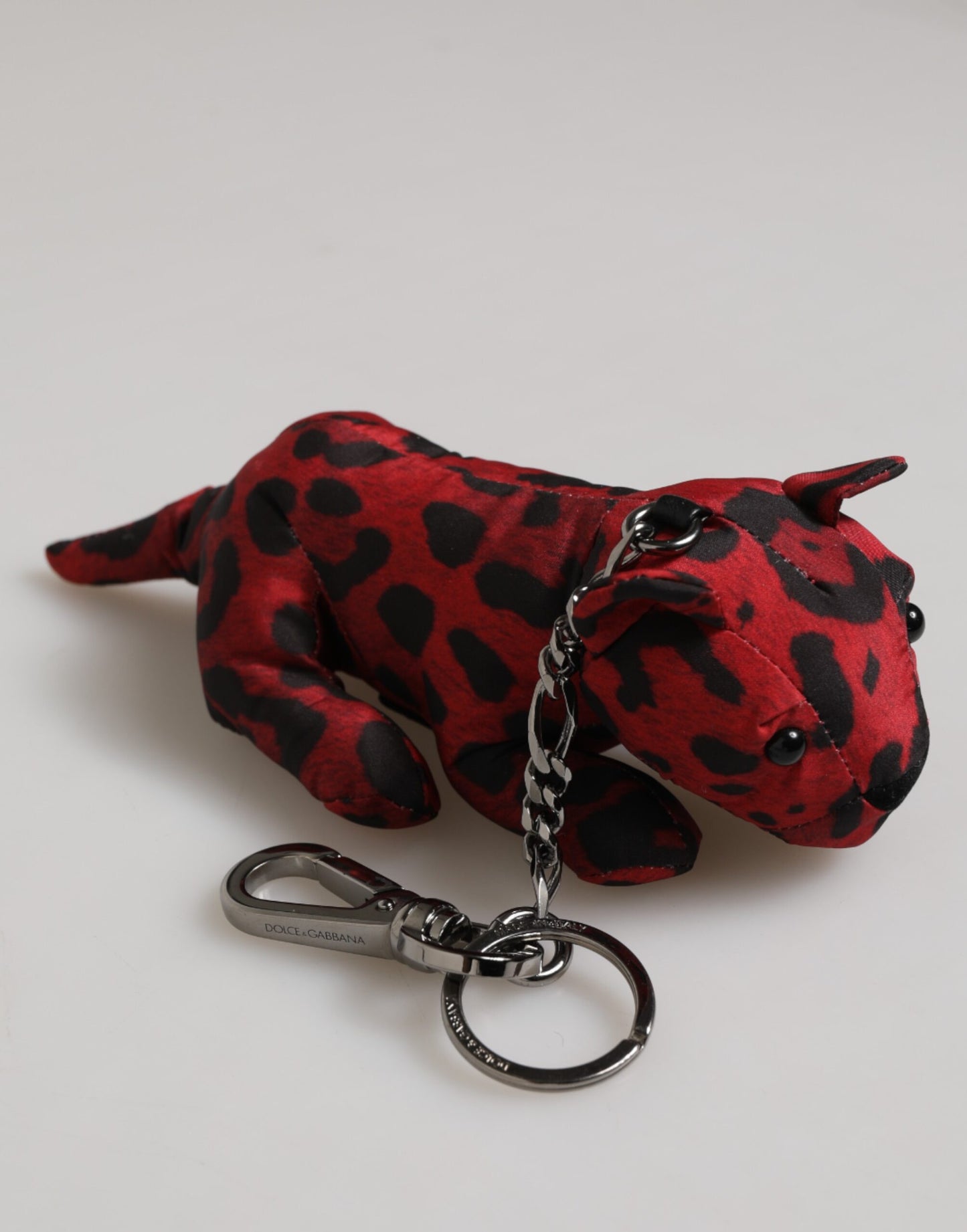 Dolce & Gabbana Rot Schwarz Polyester Tier Silhouette Tasche Schlüsselanhänger Schlüsselanhänger