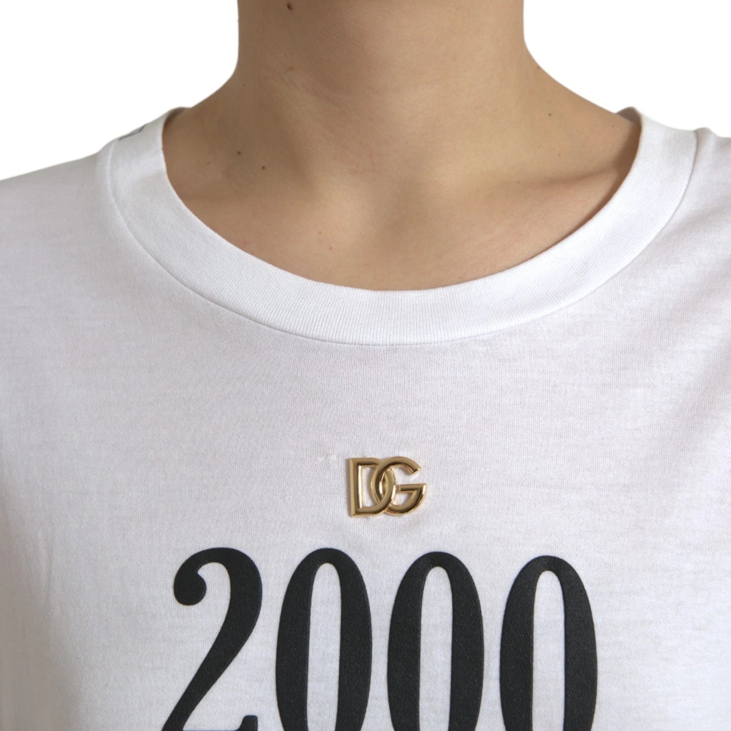 Dolce & Gabbana Weißes T-Shirt aus Baumwolle 2000 mit Logodruck