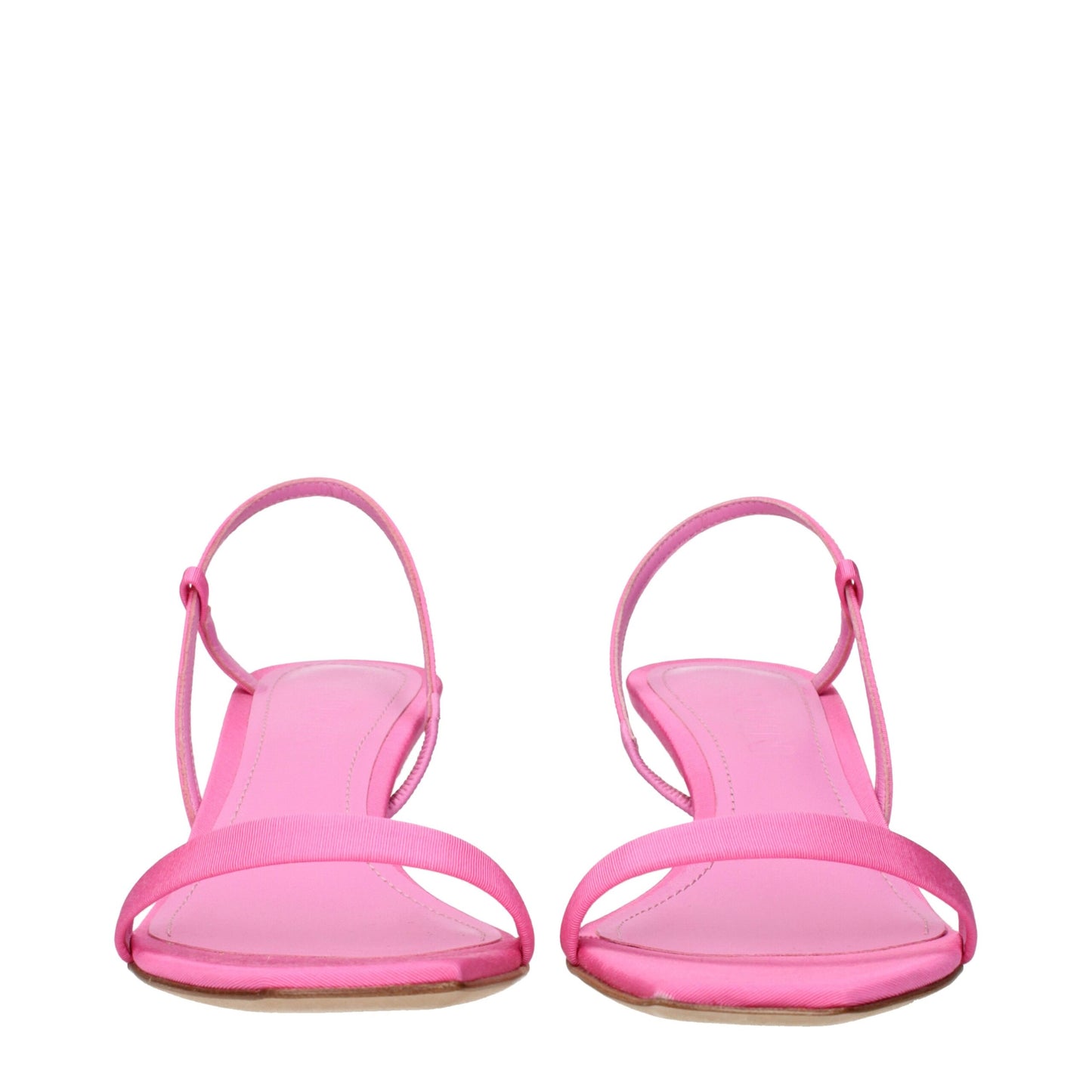 3Juin Rosa Stoff Stiletto Heels Sandalen
