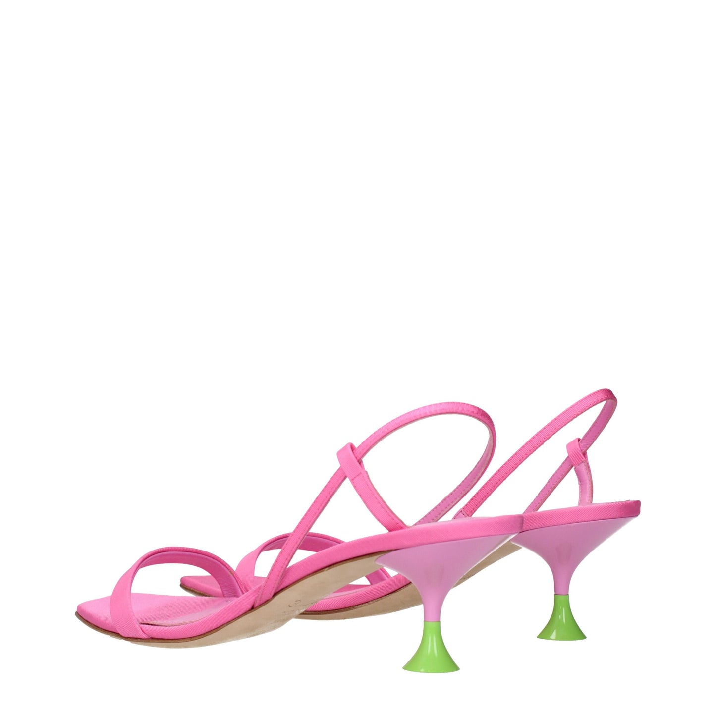 3Juin Rosa Stoff Stiletto Heels Sandalen