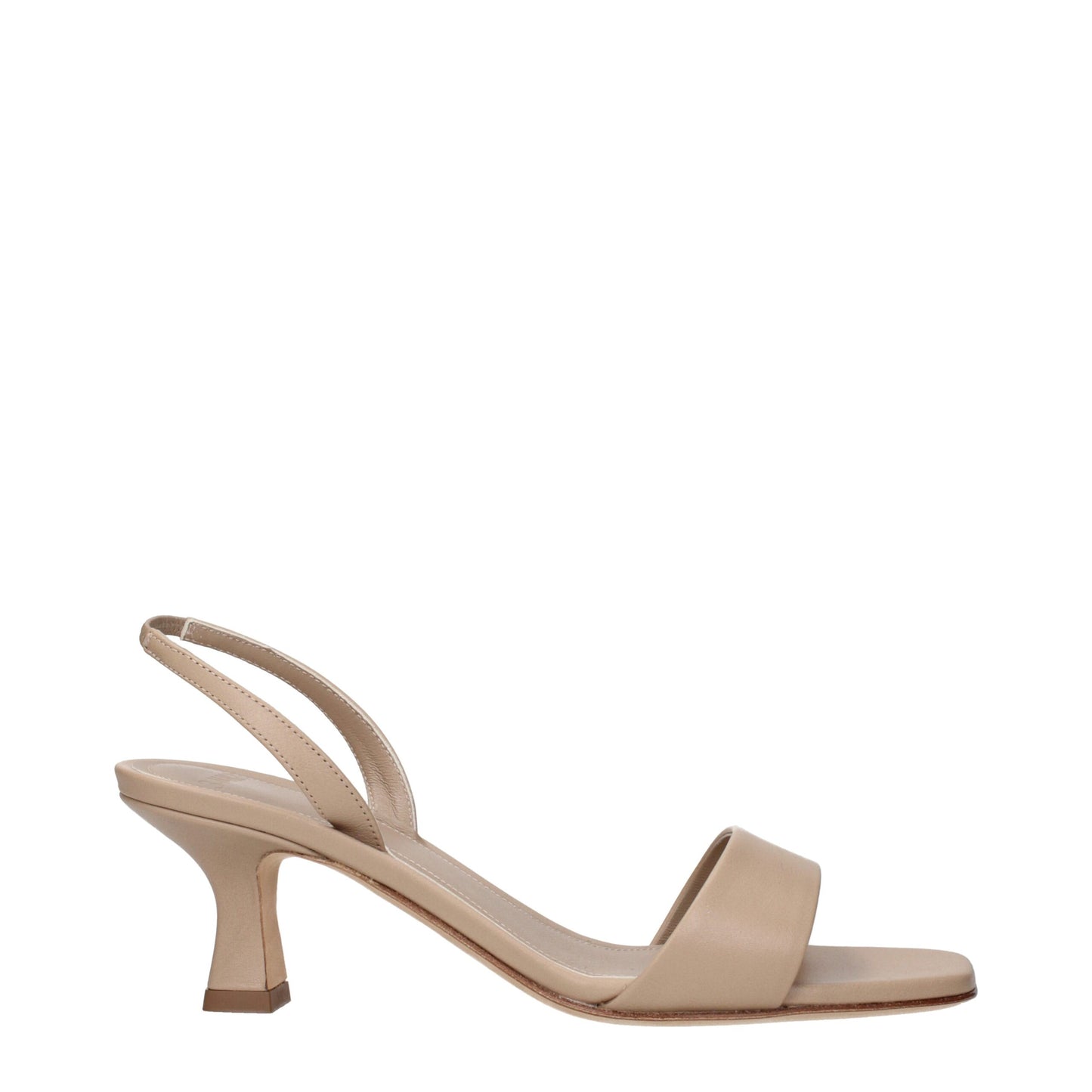 3Juin Flache Sandalen aus Leder in Beige