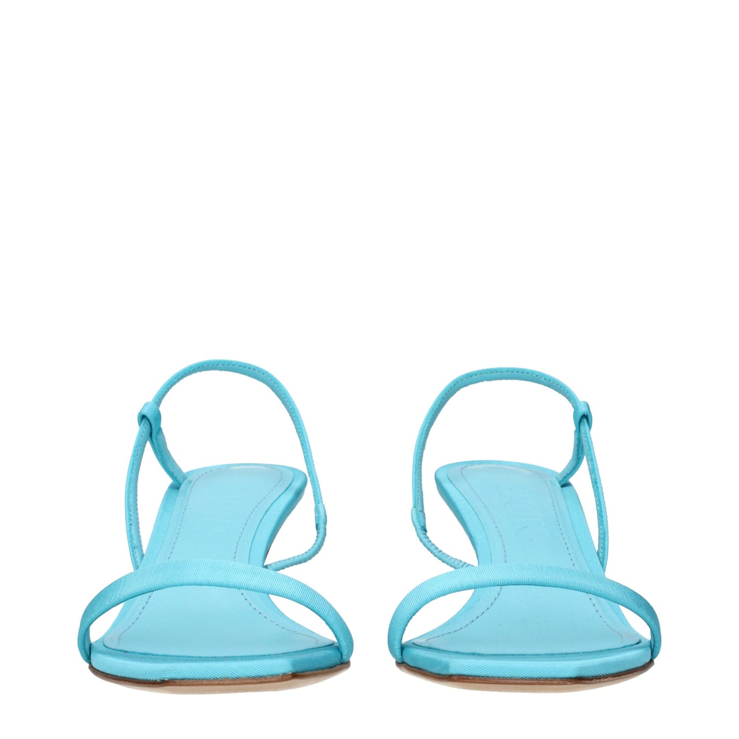 3Juin Blauer Stoff Stiletto Heels Sandalen
