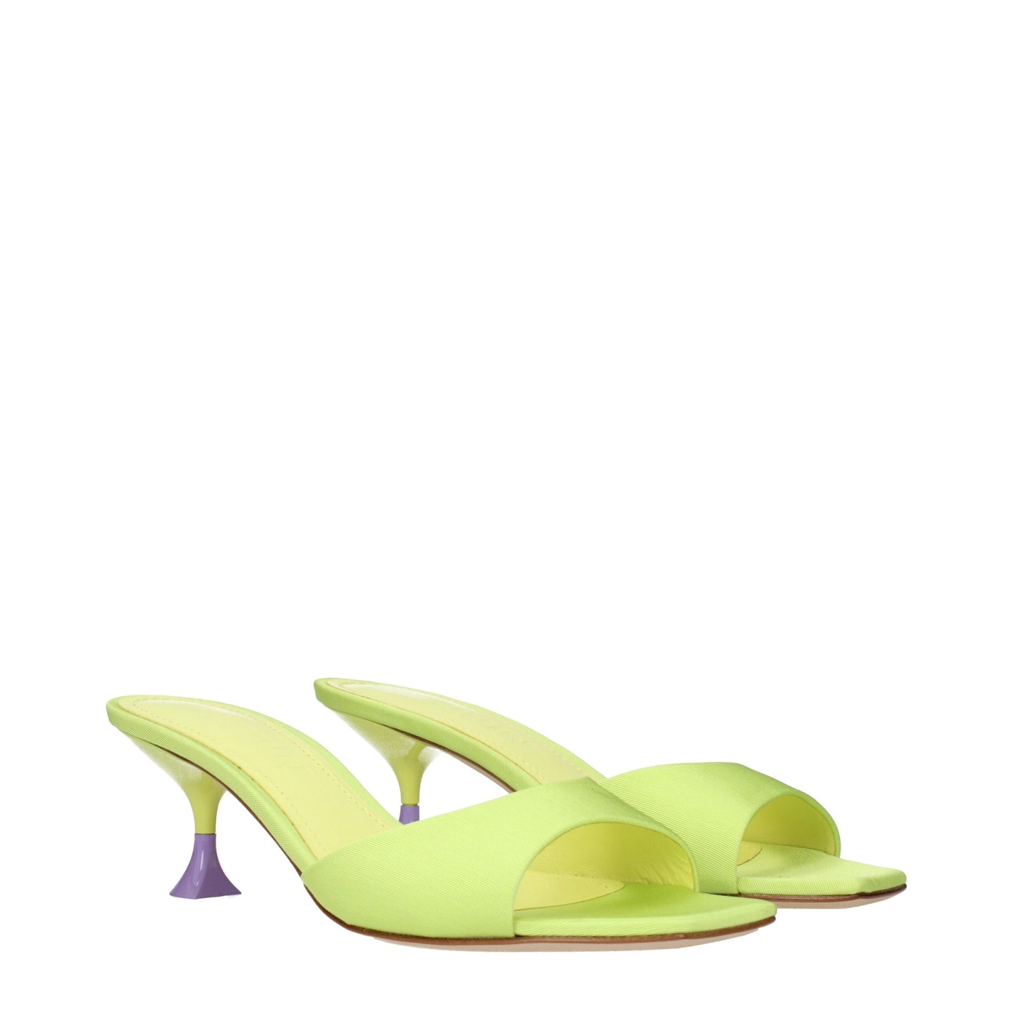 3Juin Grüner Stoff Stiletto Heels Sandalen