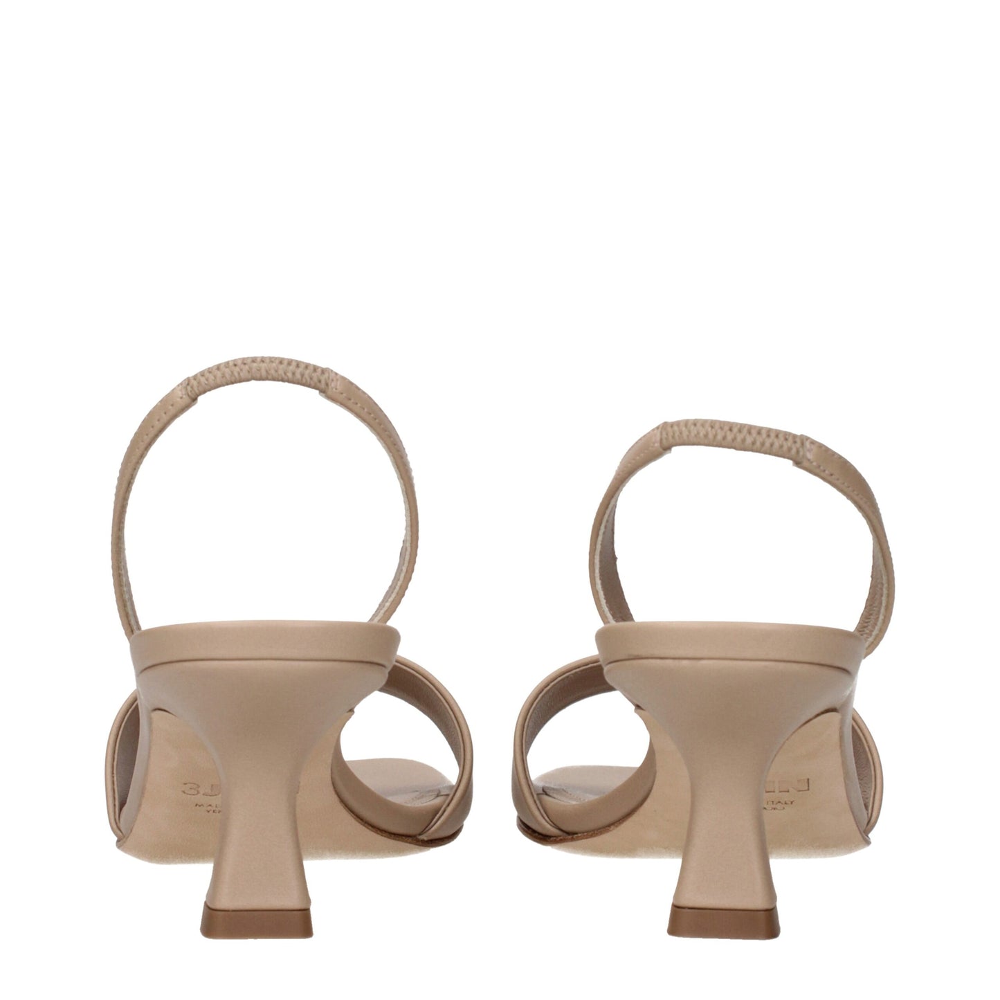 3Juin Flache Sandalen aus Leder in Beige
