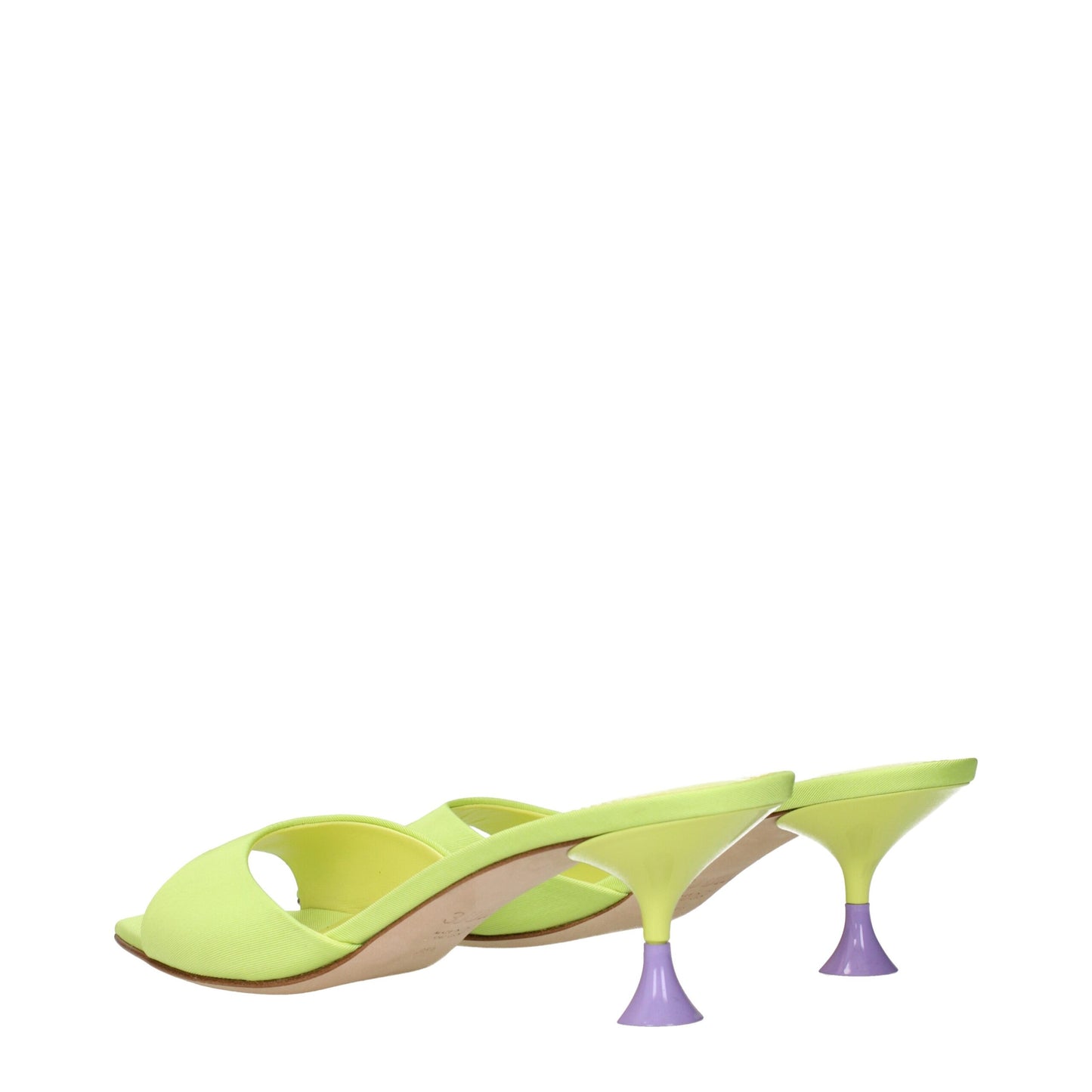 3Juin Grüner Stoff Stiletto Heels Sandalen