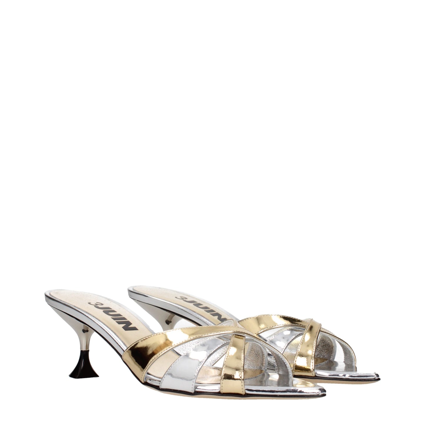 3Juin Graue Leder Stiletto Heels Sandalen
