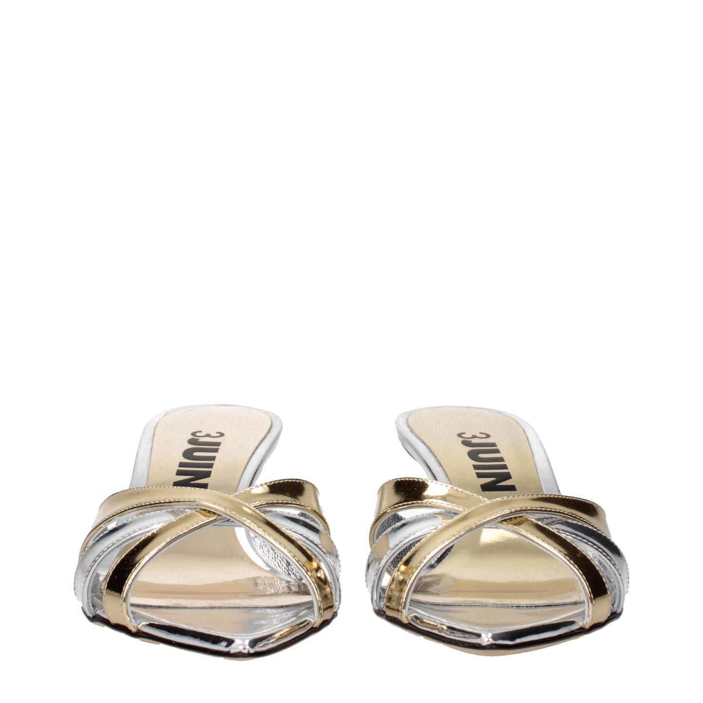 3Juin Graue Leder Stiletto Heels Sandalen