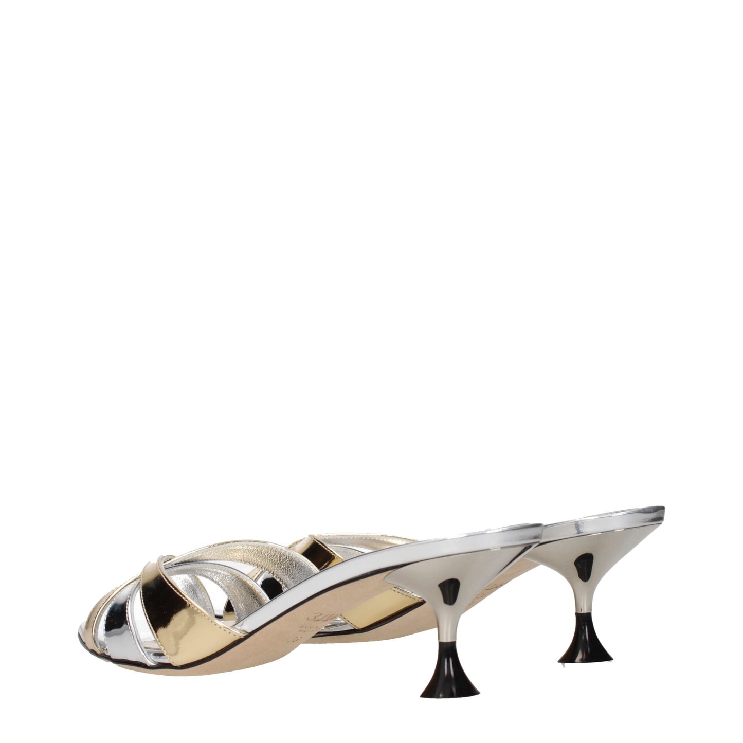 3Juin Graue Leder Stiletto Heels Sandalen