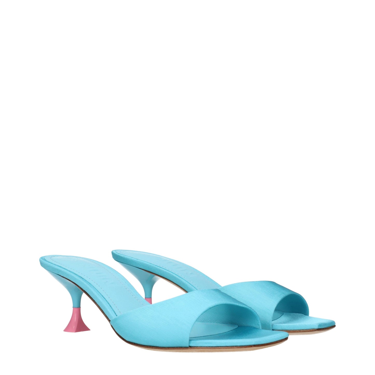 3Juin Blauer Stoff Stiletto Heels Sandalen