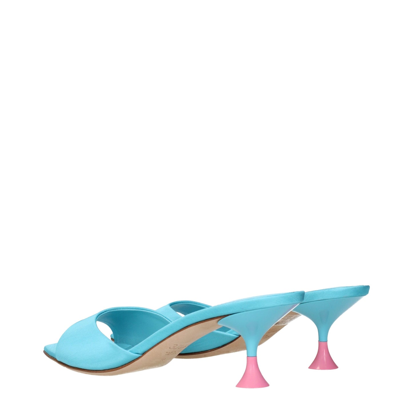 3Juin Blauer Stoff Stiletto Heels Sandalen