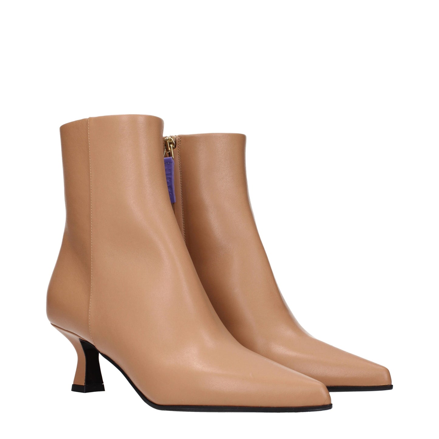 3Juin Braune Lederstiefeletten