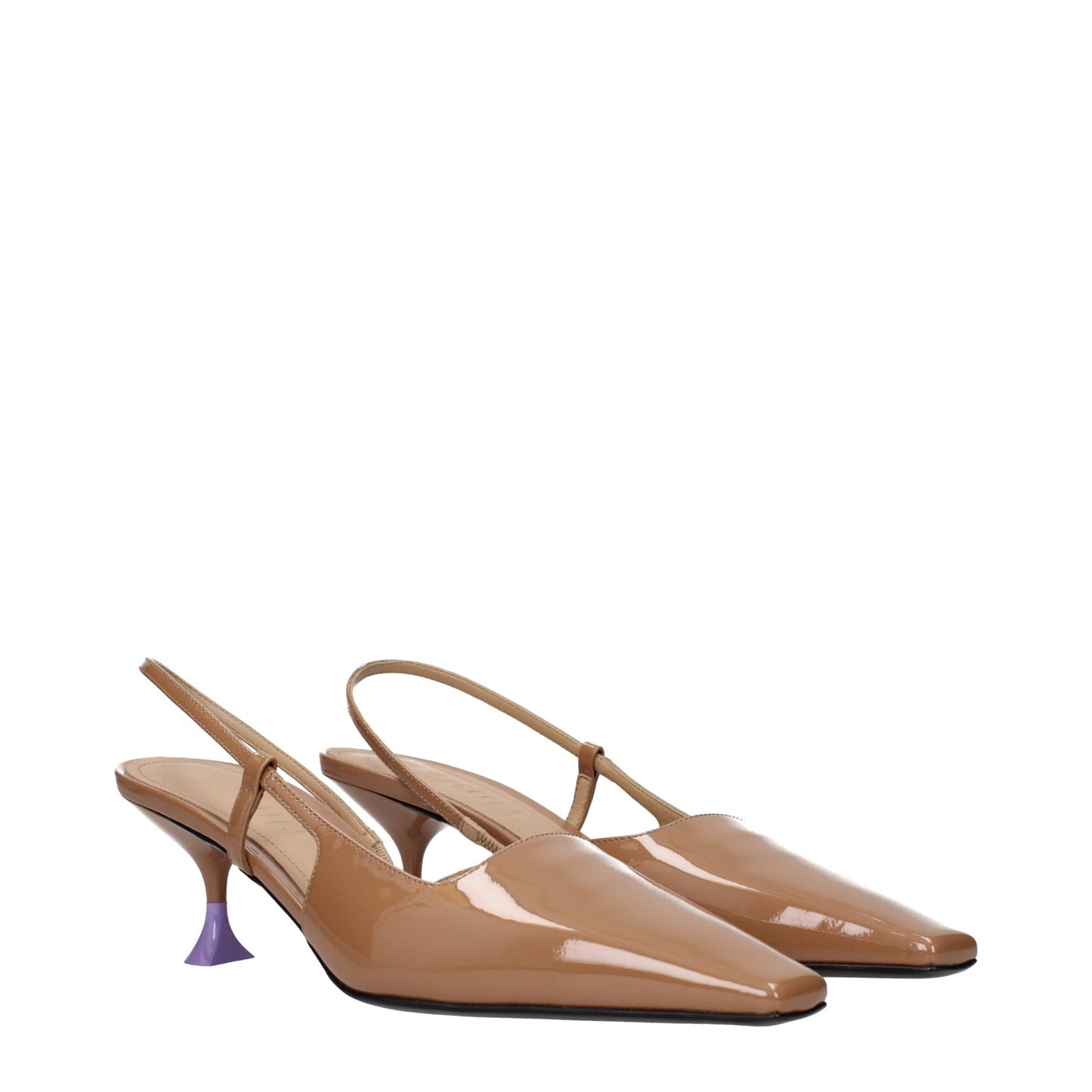 3Juin Braune Leder Pumps mit mittlerem Absatz