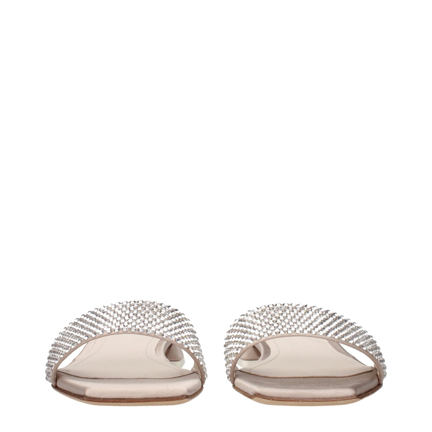 3Juin Beige Satin Slipper Sandalen